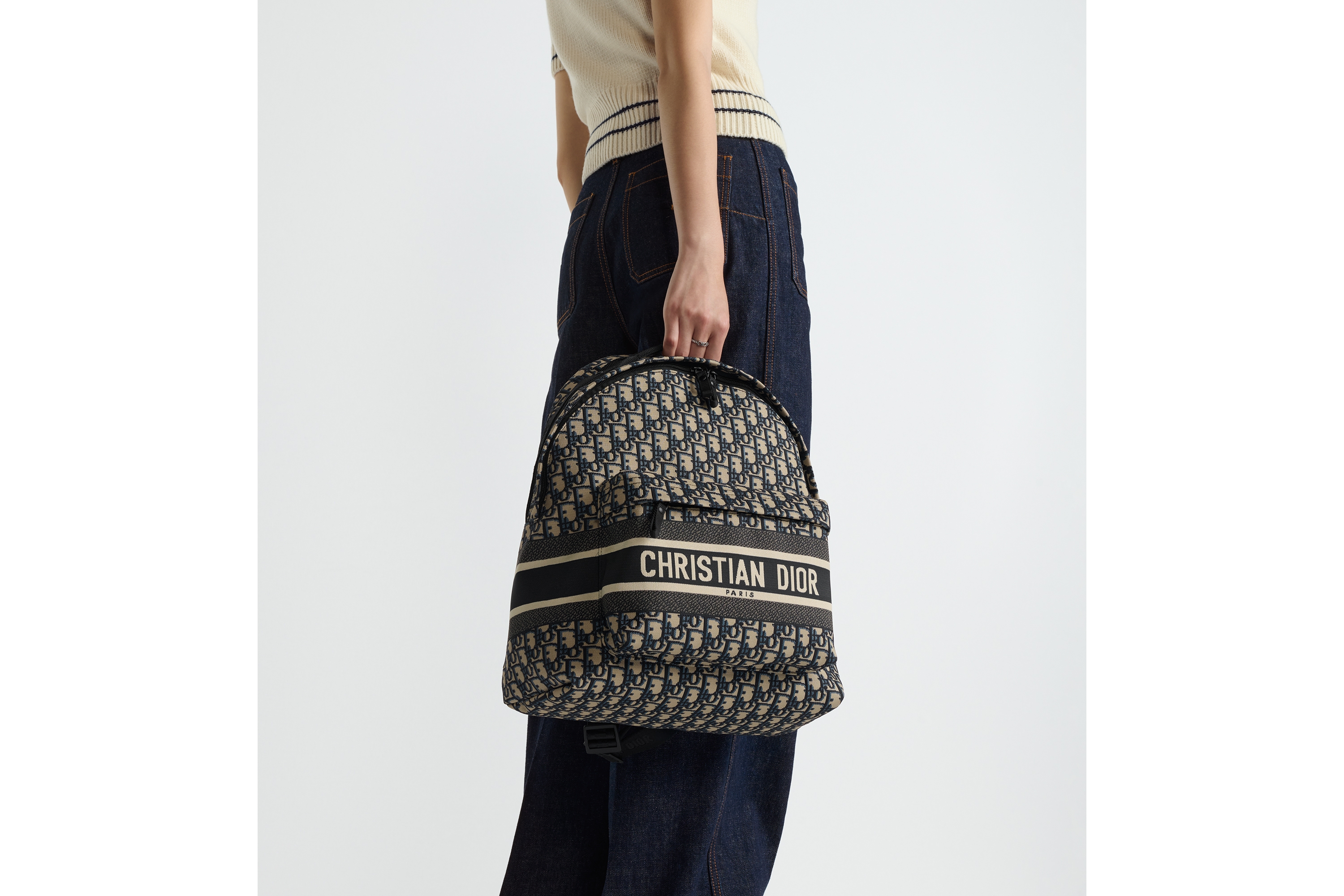 DiorTravel 双肩背包 蓝色 Oblique 印花面料 E11