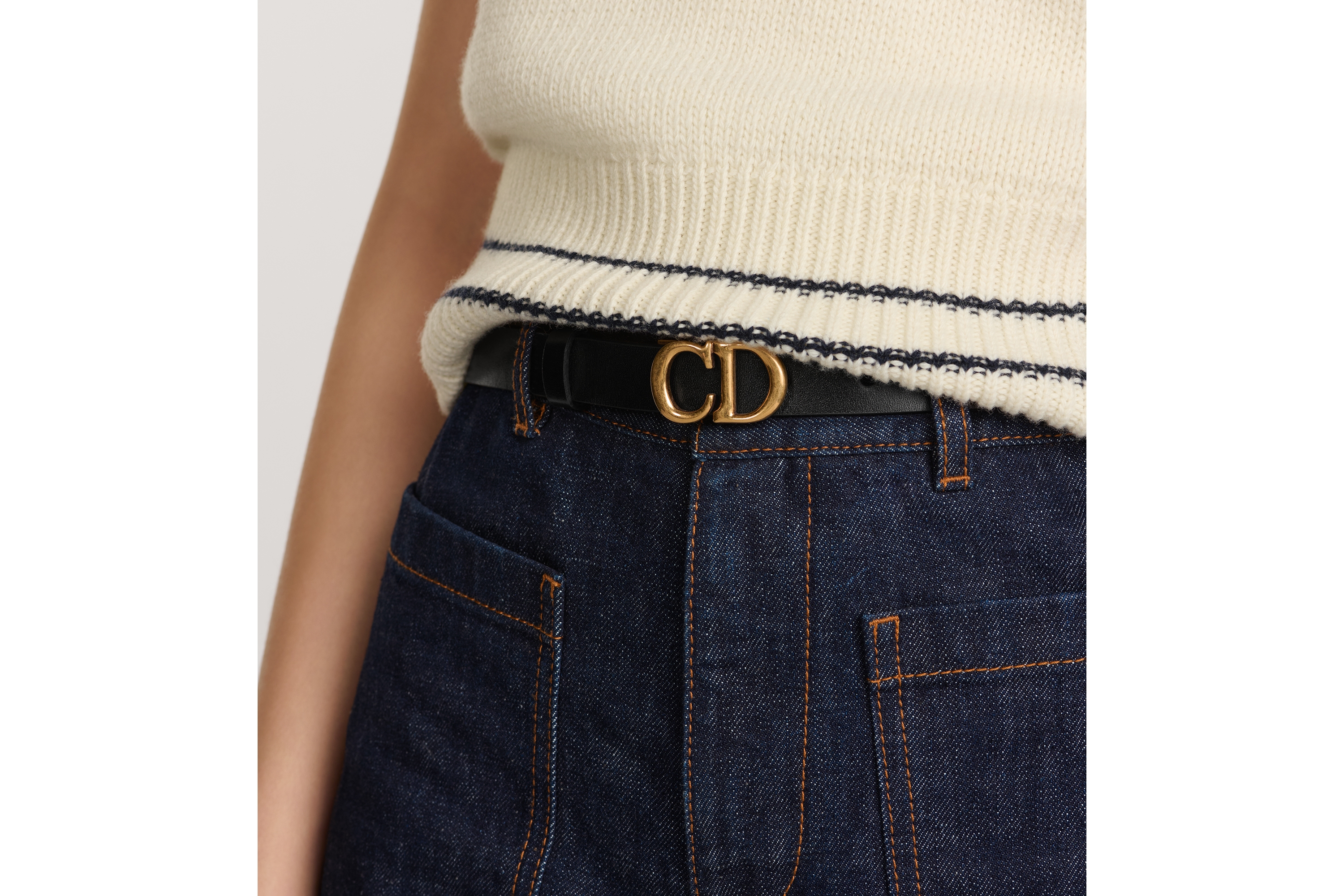 马鞍腰带 20 毫米黑色超柔软牛皮革 E13