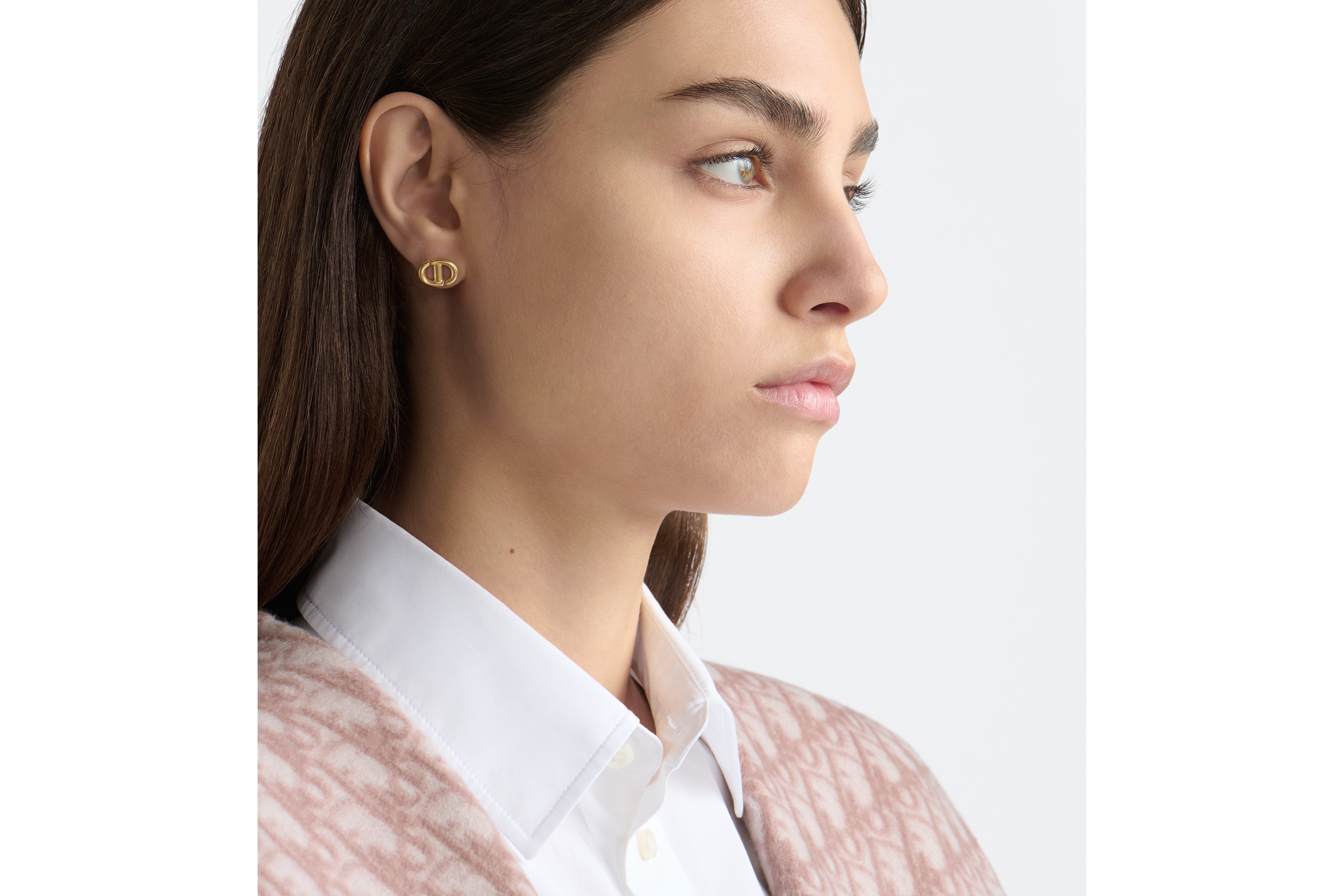 CD Navy 耳钉 金色饰面金属 E08