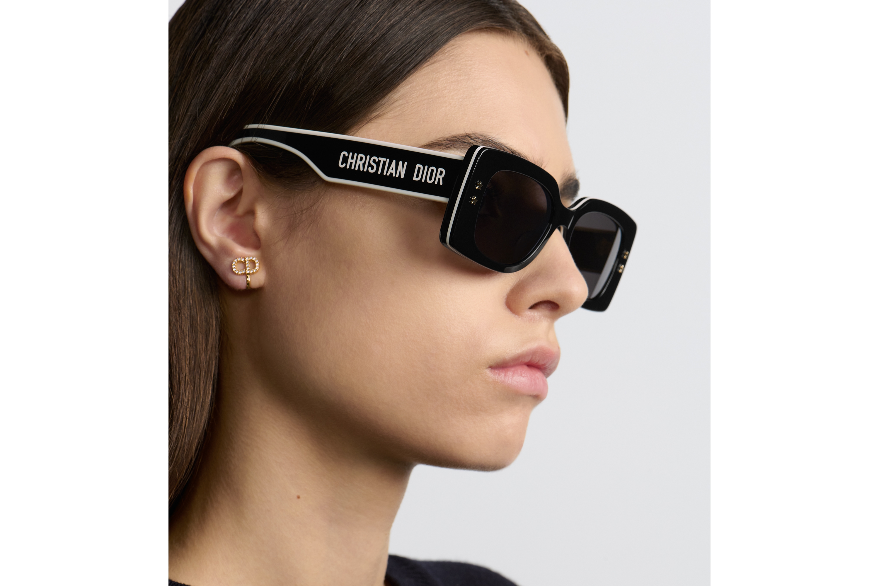 look_image_alt_prefix DiorPacific S1U 太阳眼镜 黑色生物醋酸纤维正方形镜框 E08