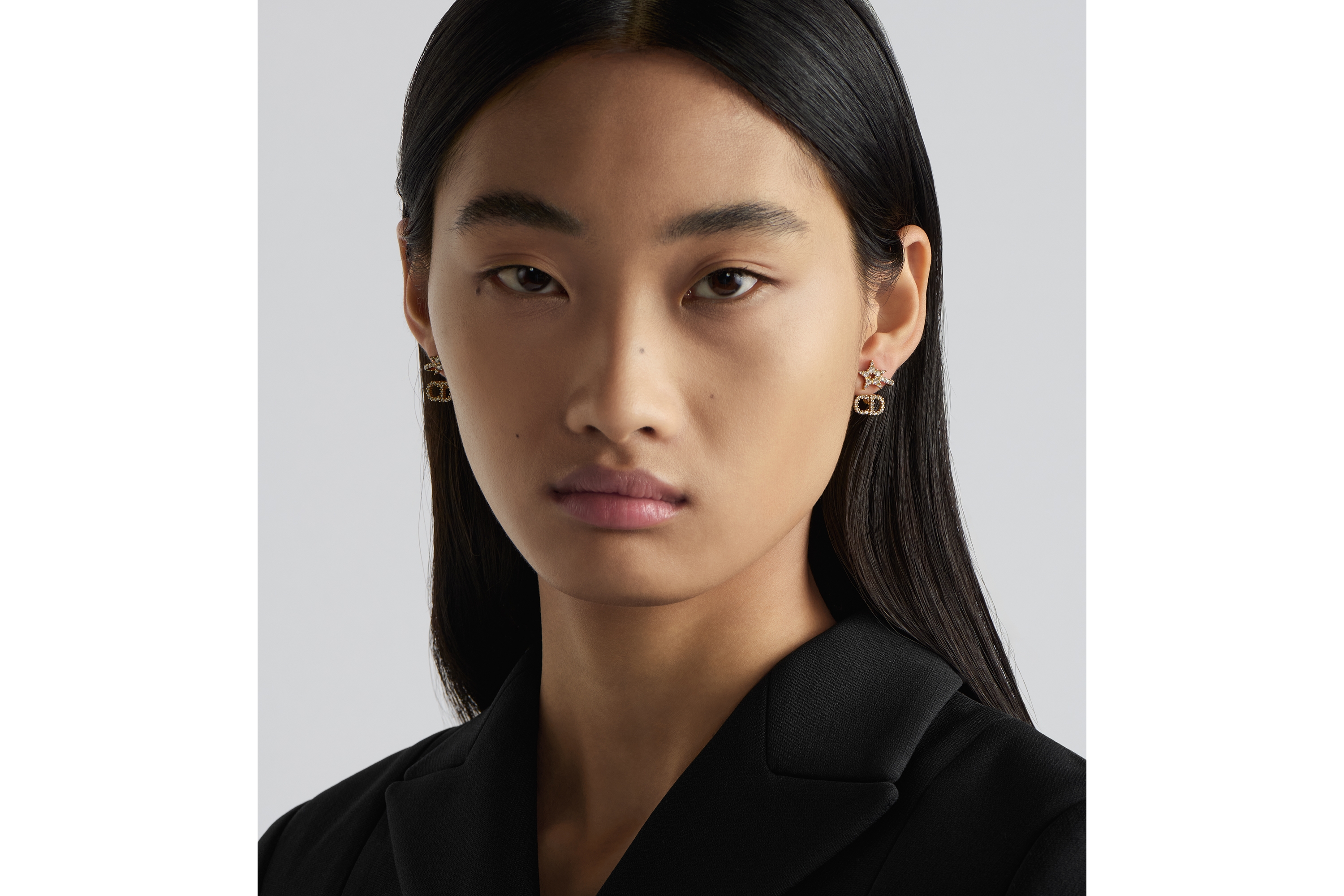 look_image_alt_prefix Clair D Lune 耳环 金色饰面金属和闪亮晶体装饰 E07