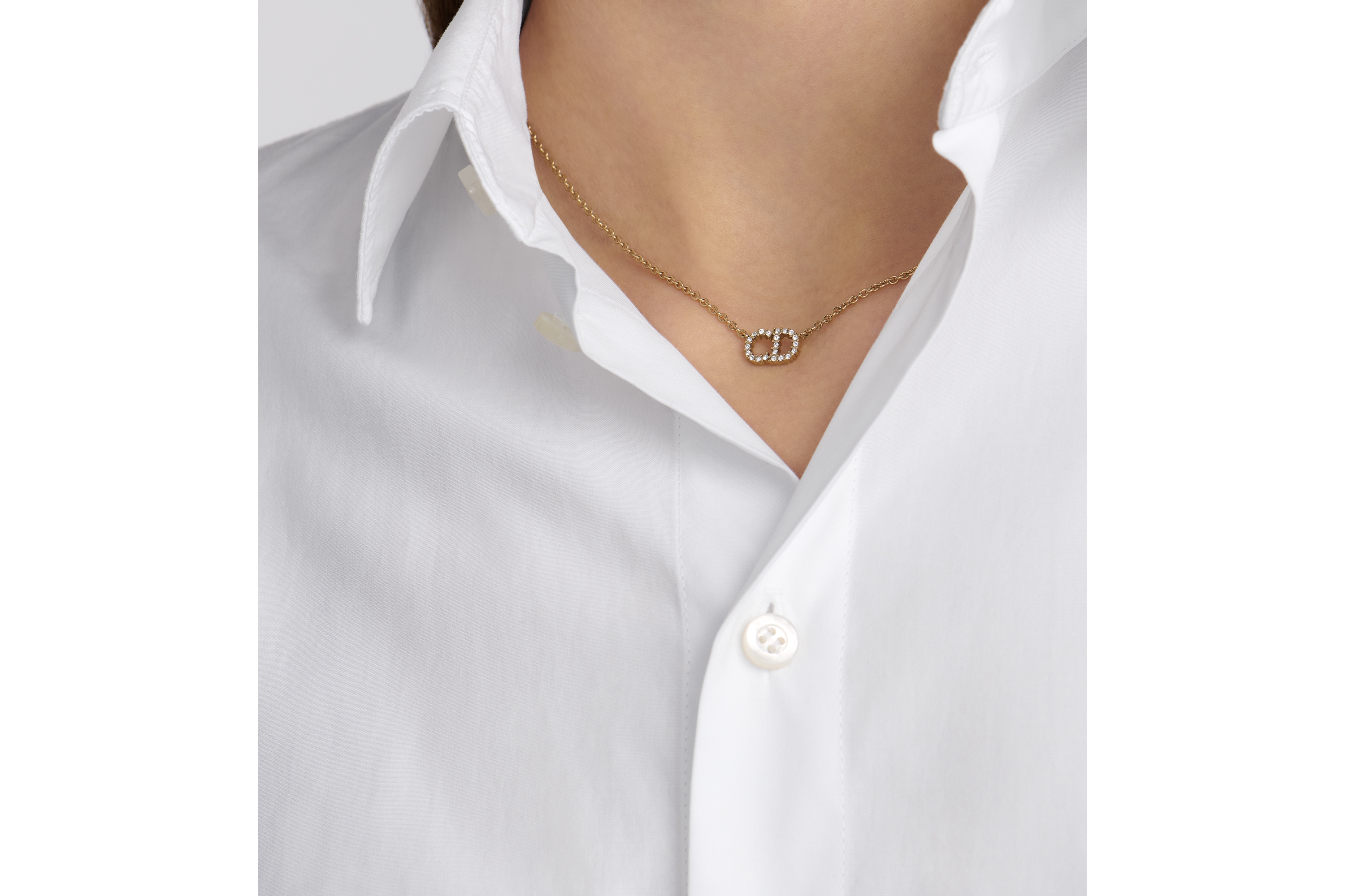 look_image_alt_prefix Clair D Lune 项链 金色饰面金属和闪亮晶体装饰 E12