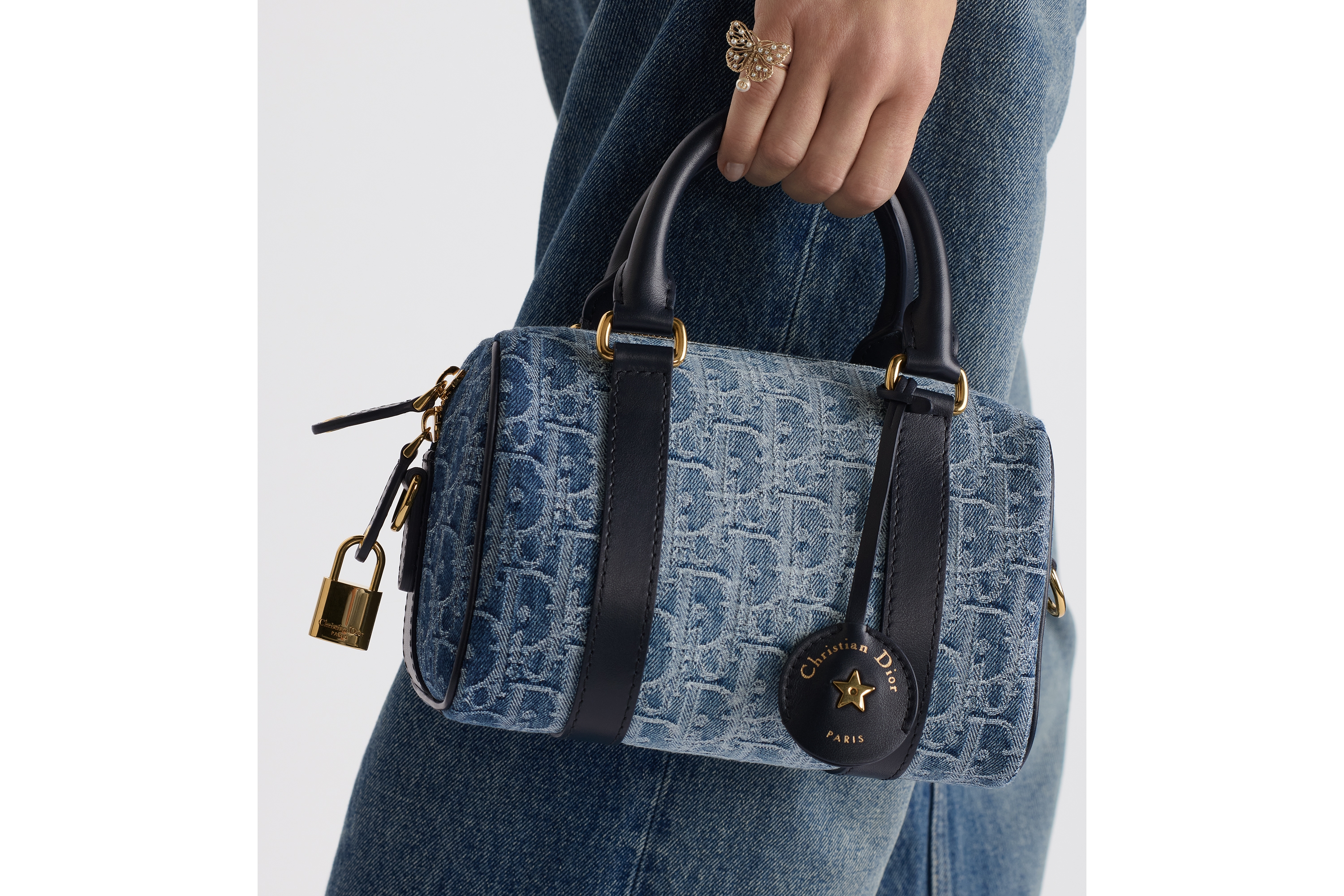 look_image_alt_prefix Dior Groove 20 手袋 蓝色 Denim Dior Oblique 提花面料 E11