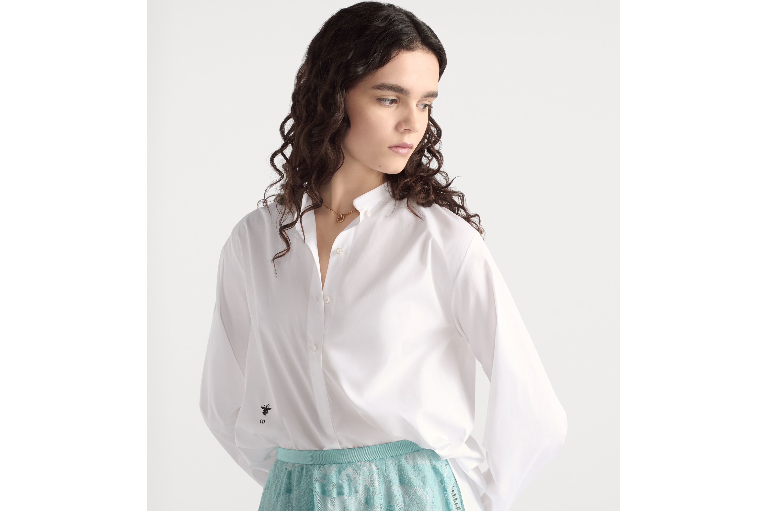 look_image_alt_prefix Dioriviera 长款衬衫 白色棉府绸 E05