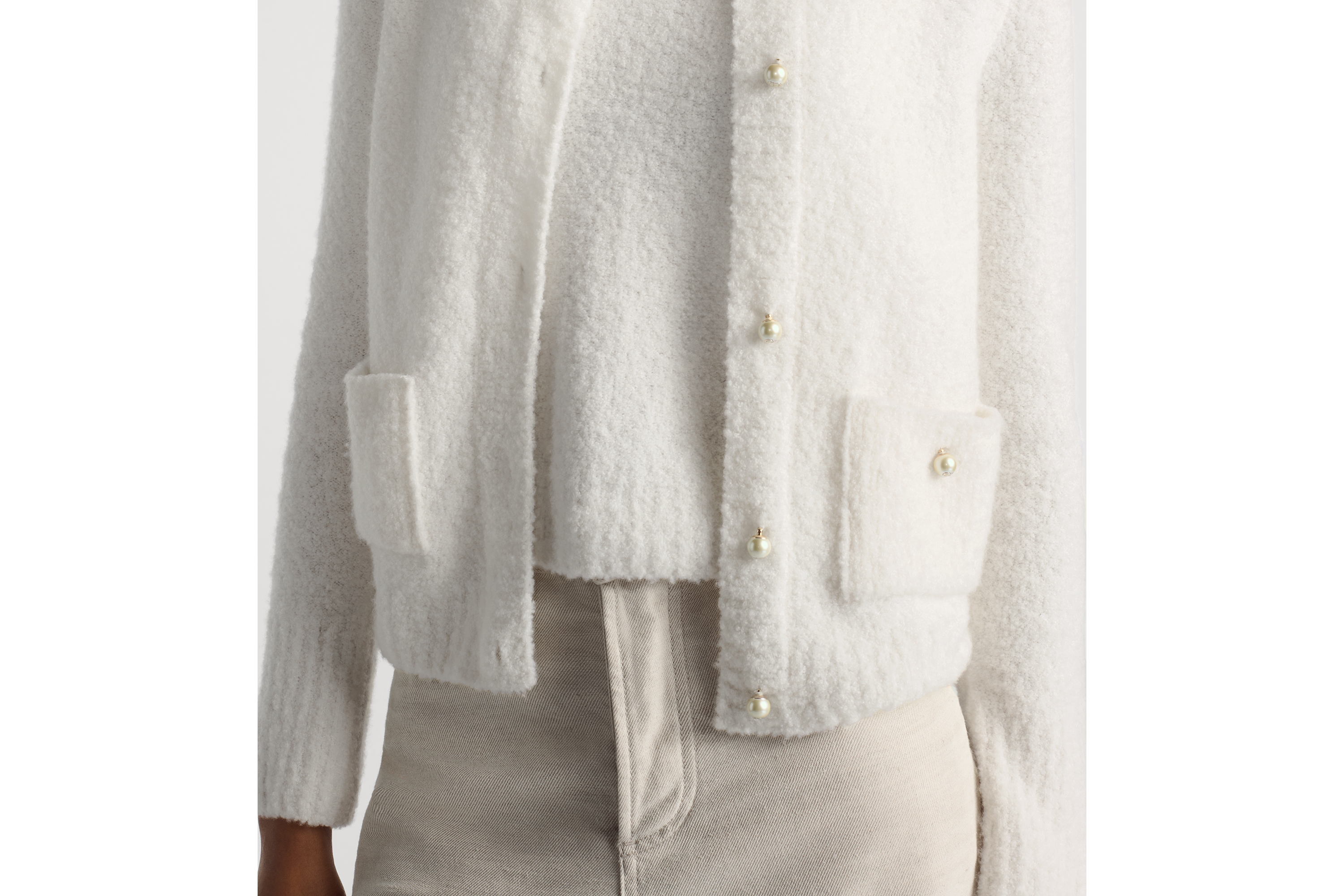 look_image_alt_prefix 两件套 米白色绵羊毛和山羊绒混纺针织面料 E13