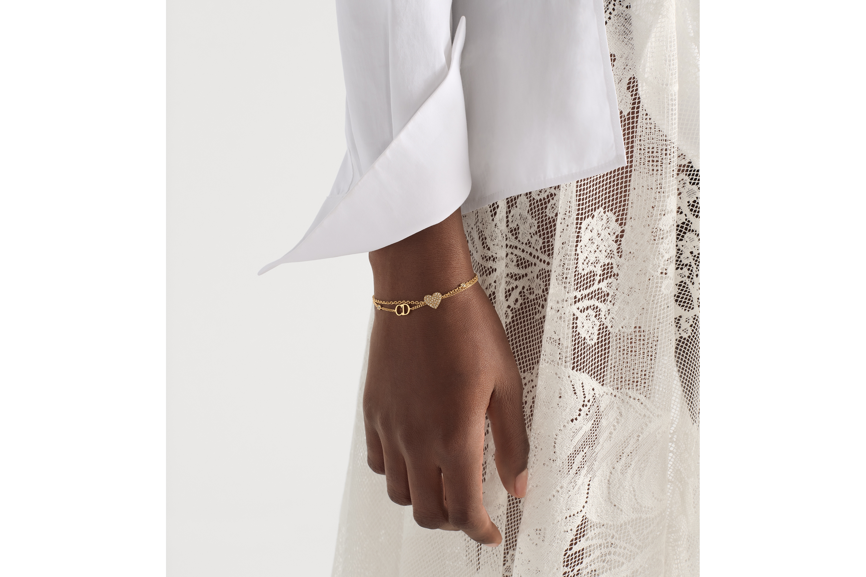 look_image_alt_prefix Clair D Lune 手链 金色饰面金属和银色调晶体装饰 E11