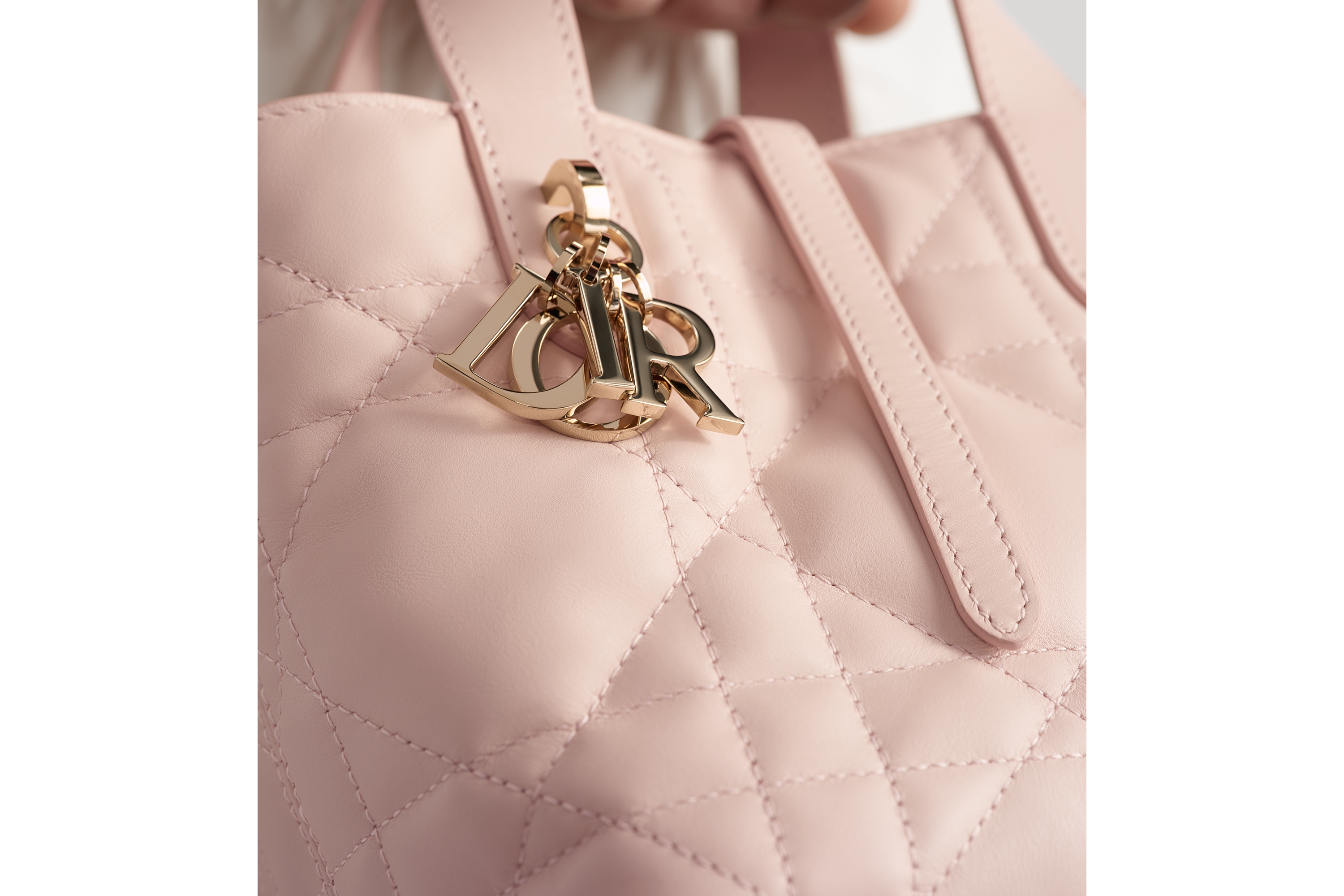 look_image_alt_prefix 微型 Dior Toujours 竖版手袋 胭脂粉色牛皮革超大藤格纹 E17