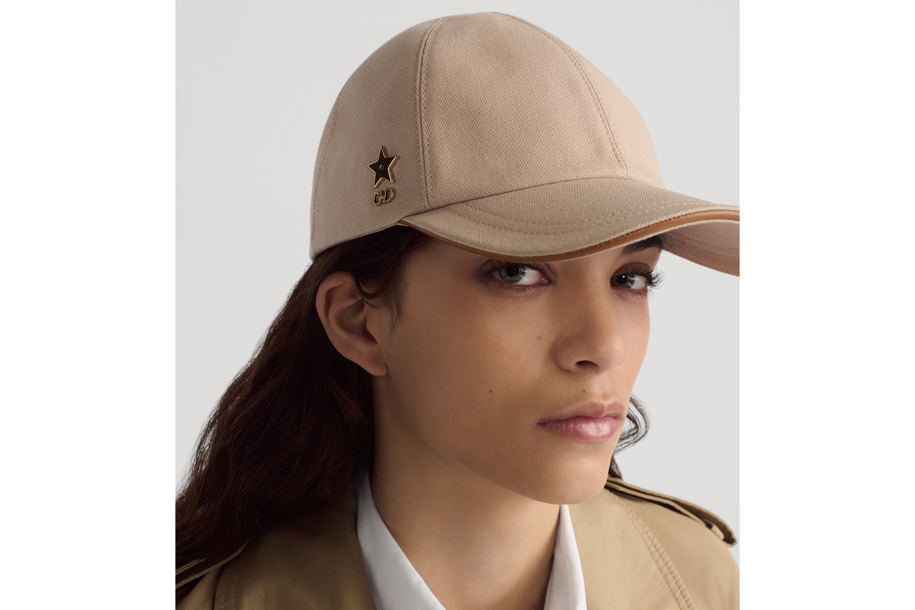 D-Player 帽子 米色棉质面料 E08