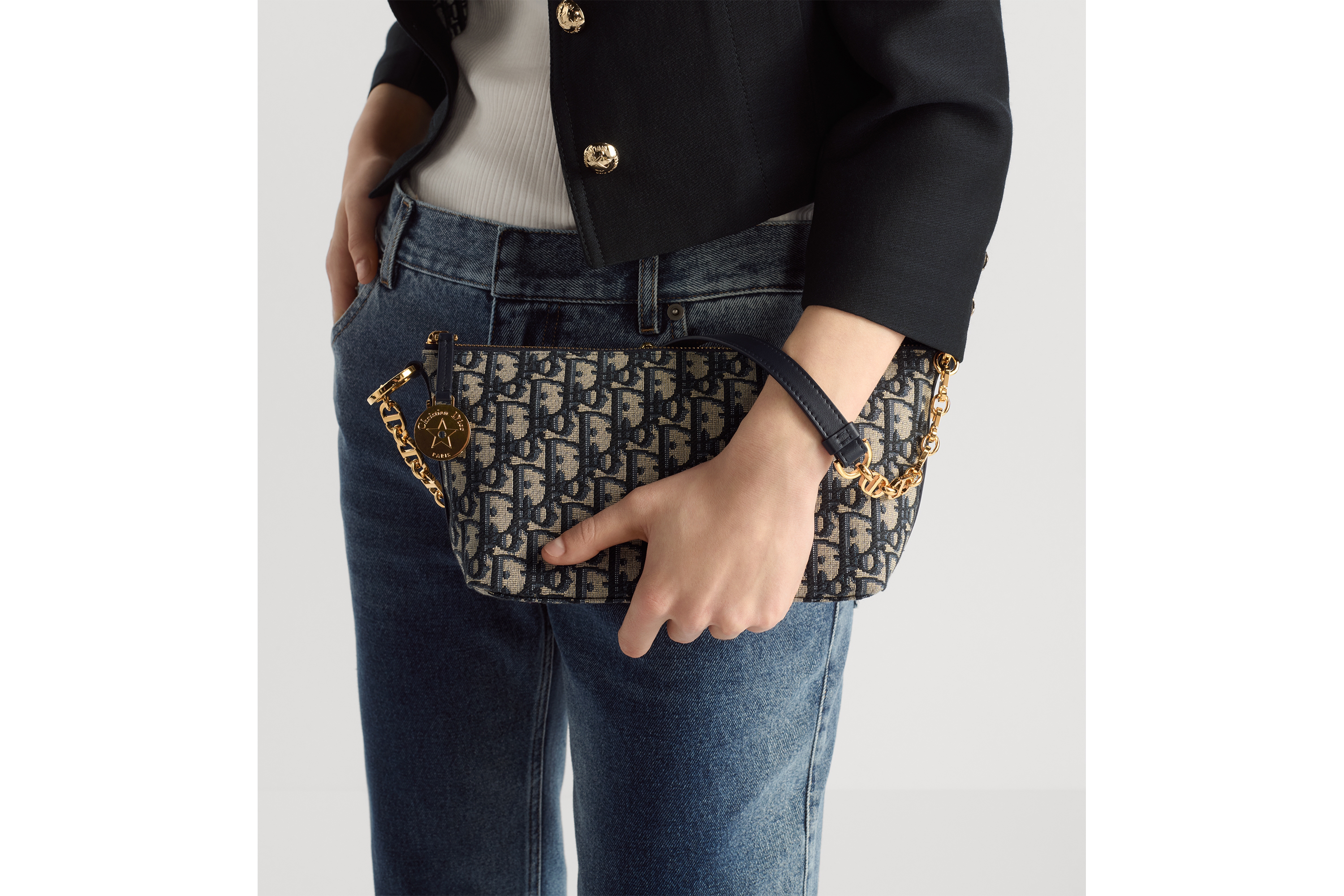 look_image_alt_prefix Diorstar Hobo 链条手袋 蓝色 Oblique 印花面料 E10