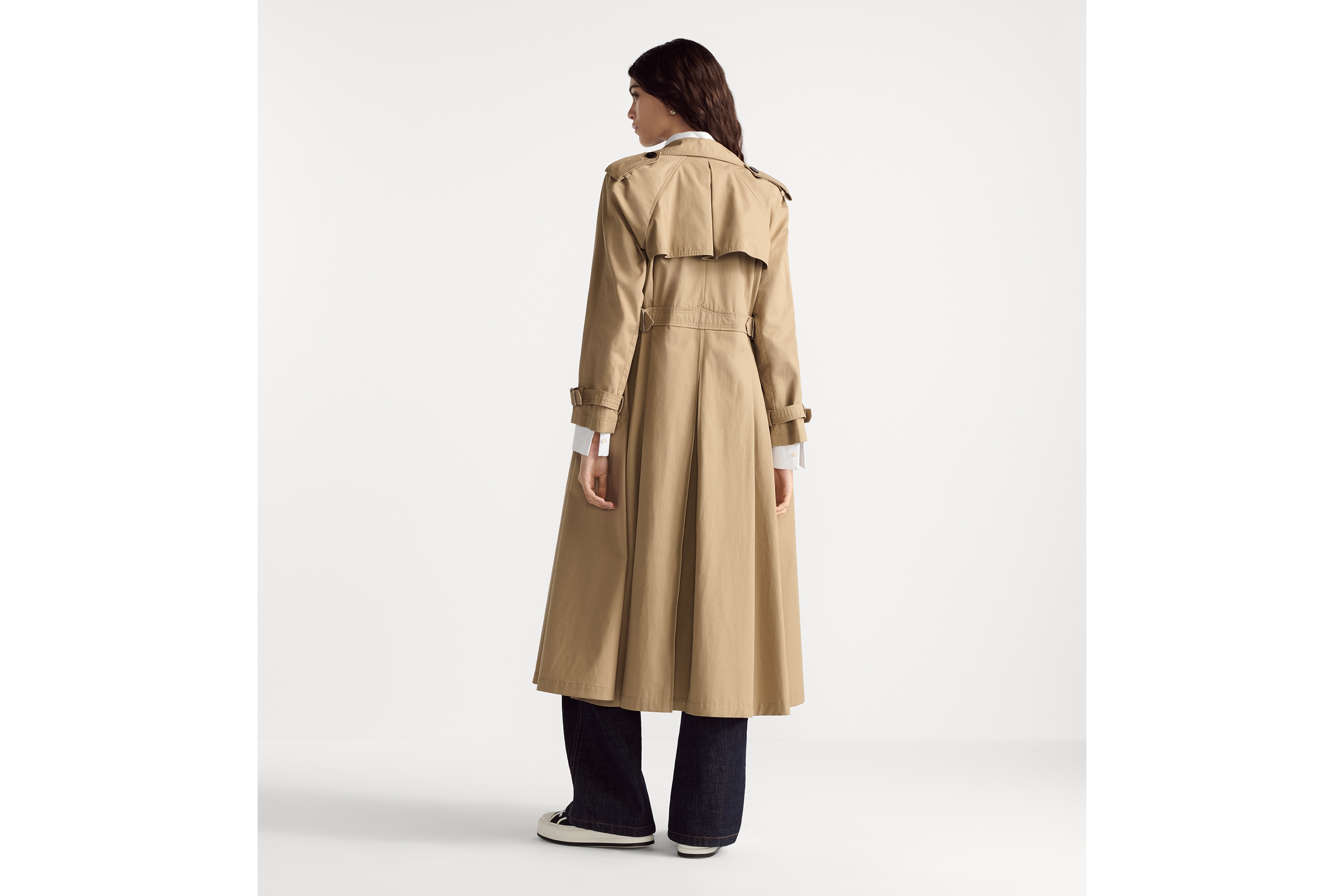 风衣 米色棉质华达呢 E03