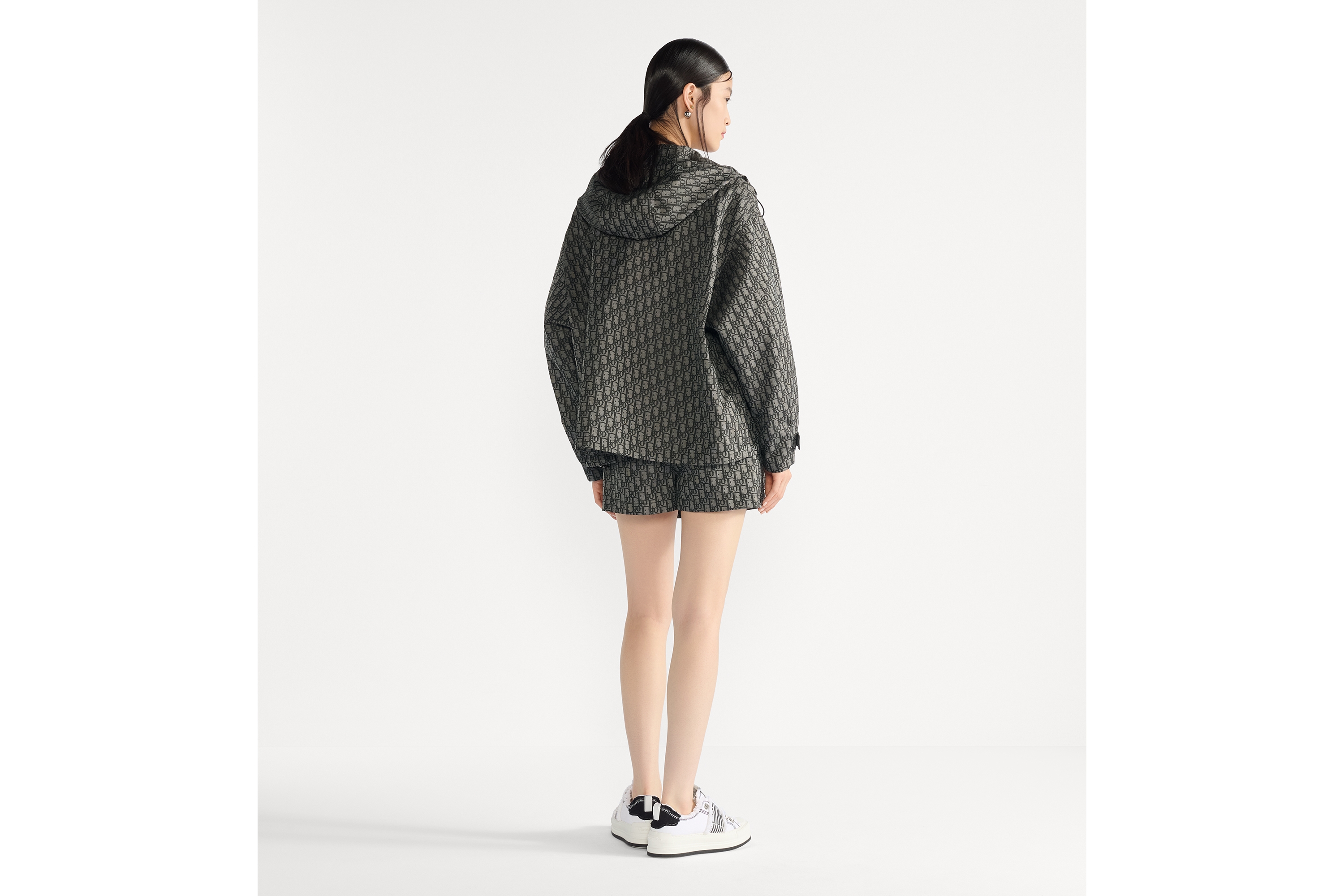 裙裤 灰色塔夫绸科技面料 Oblique 印花 E03