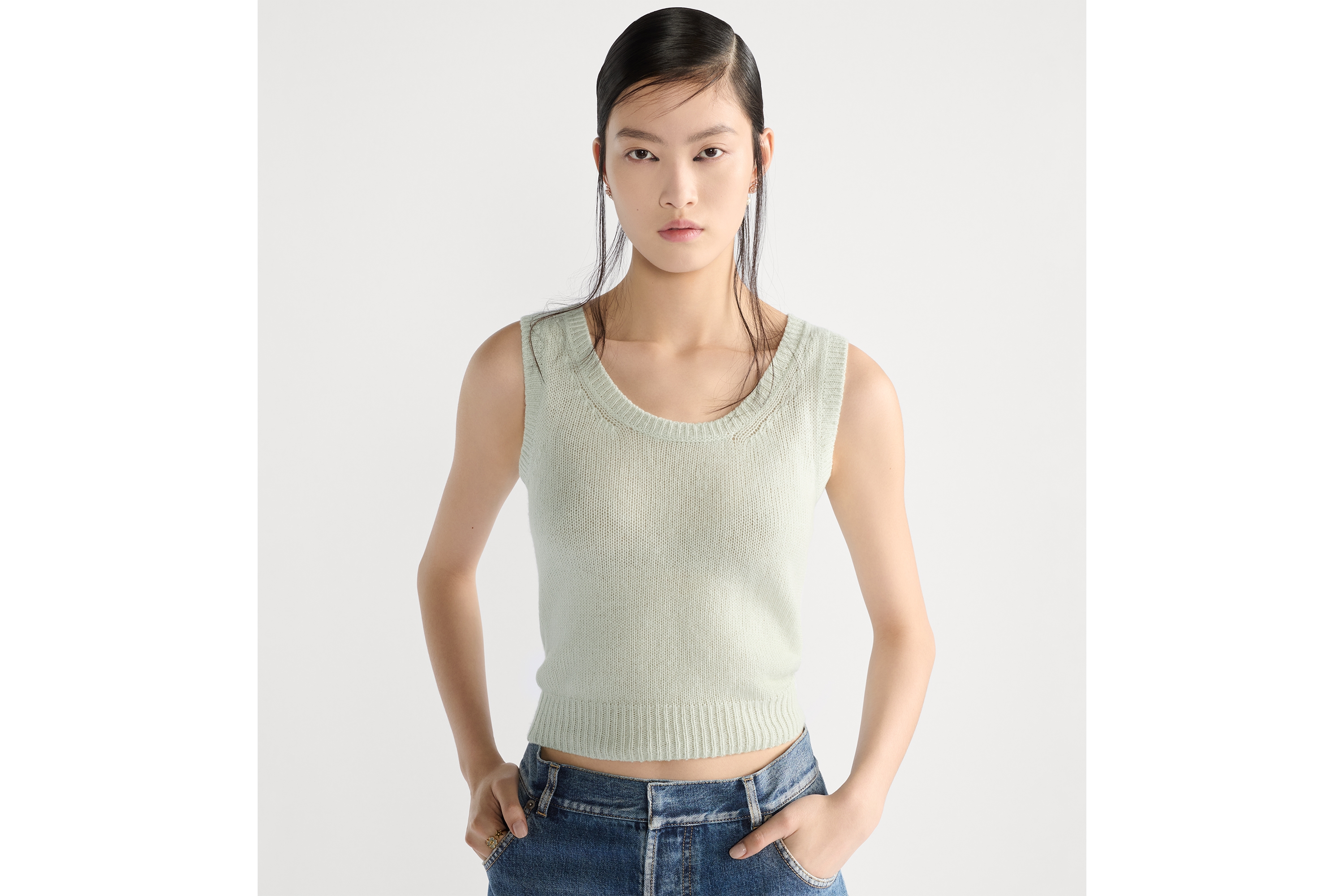 两件套 海绿色山羊绒织物 E04