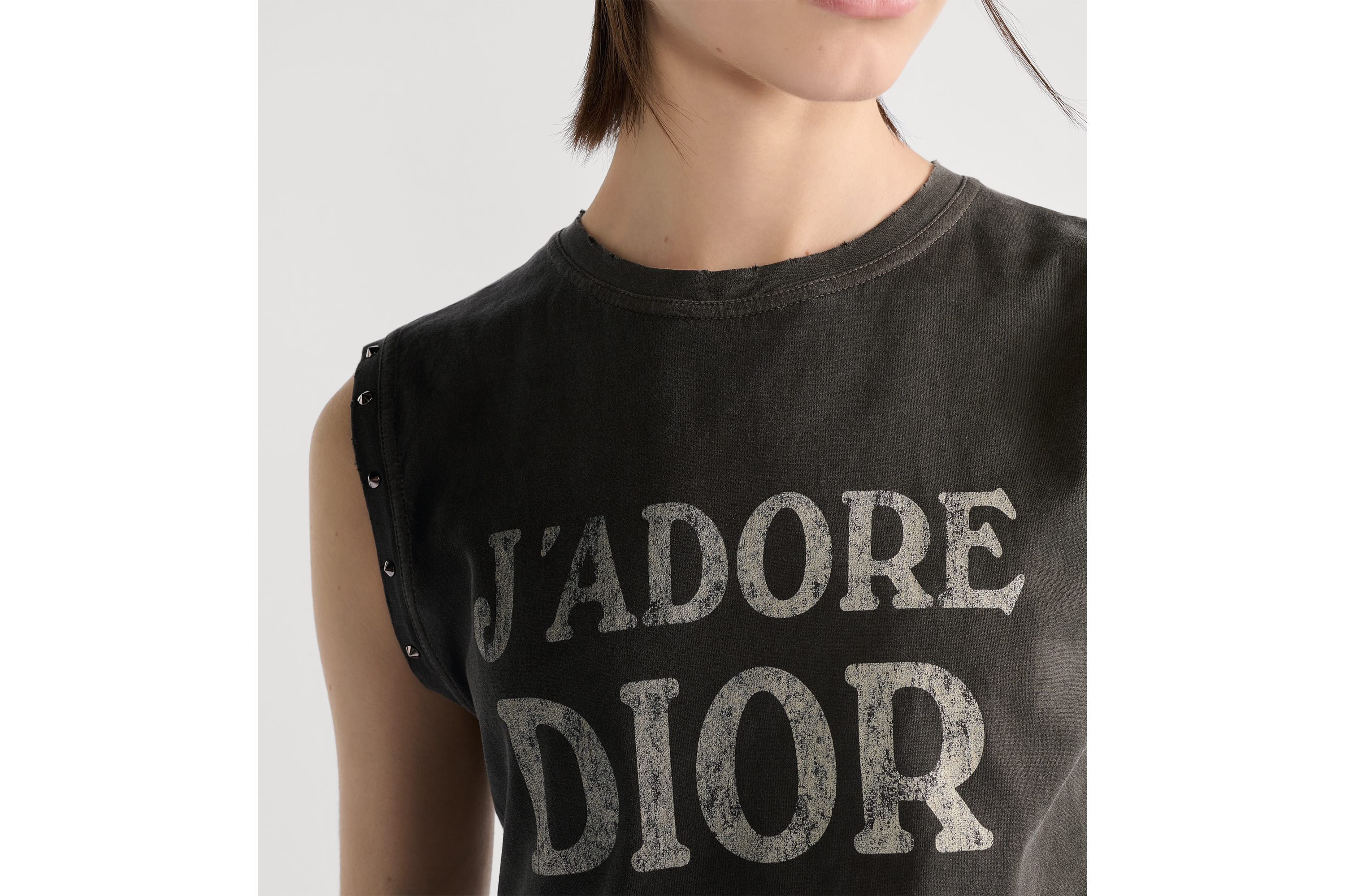 look_image_alt_prefix 背心 灰色棉质平纹针织面料 J'Adore Dior 字样 E12