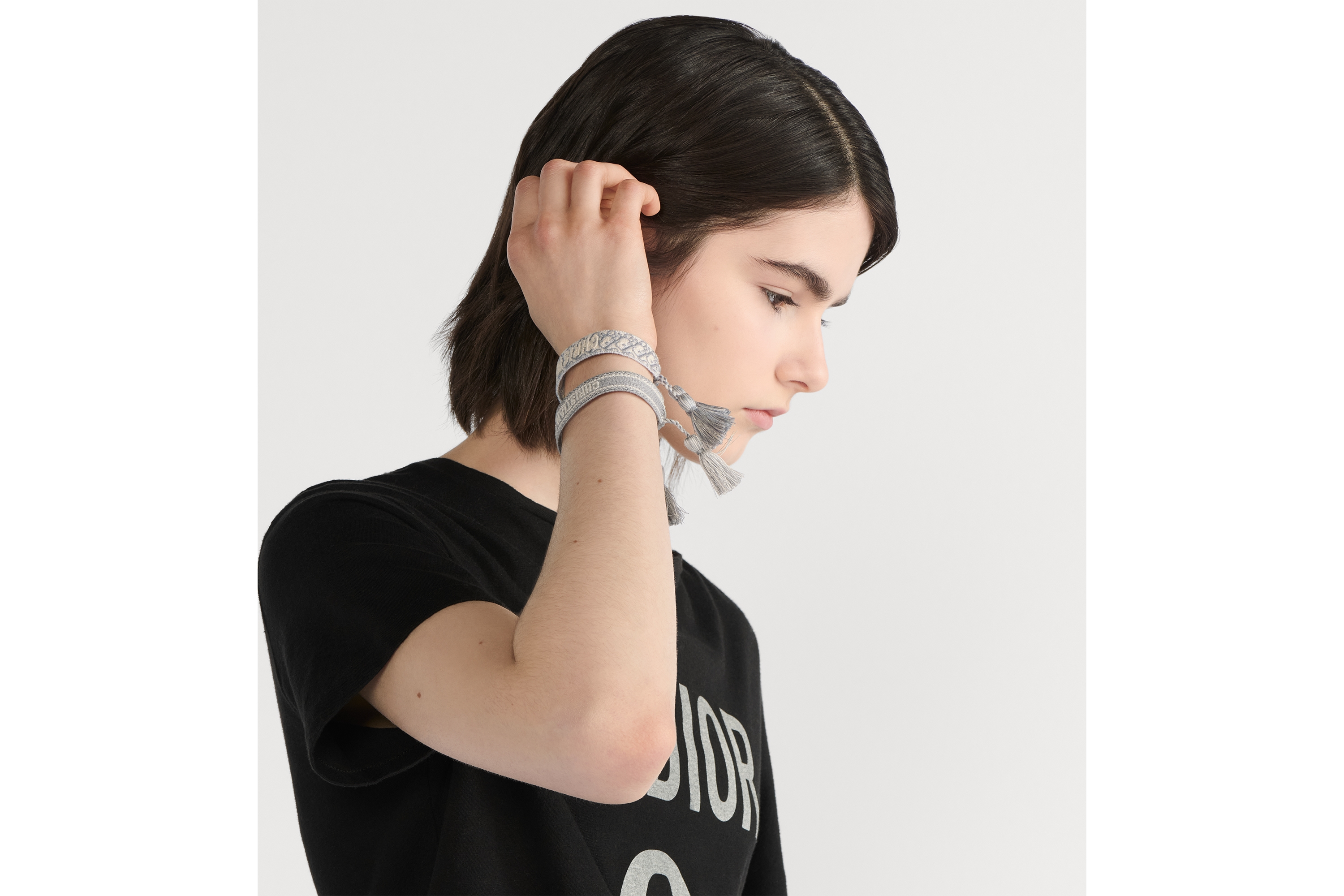 look_image_alt_prefix Christian Dior 手链套装 灰色棉质 Oblique 印花 E11