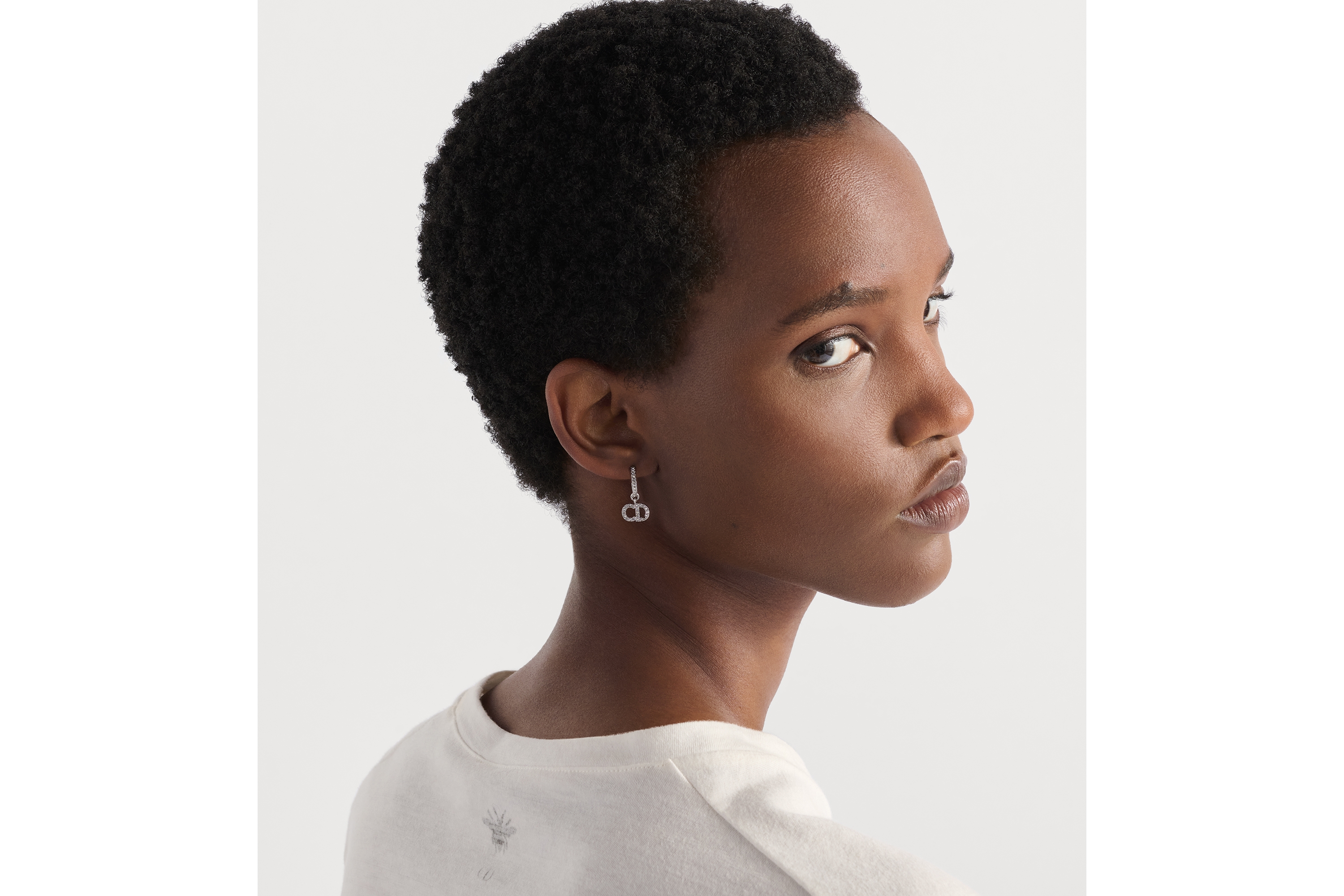 look_image_alt_prefix Clair D Lune 耳环 银色饰面金属和银色调仿水晶装饰 E09