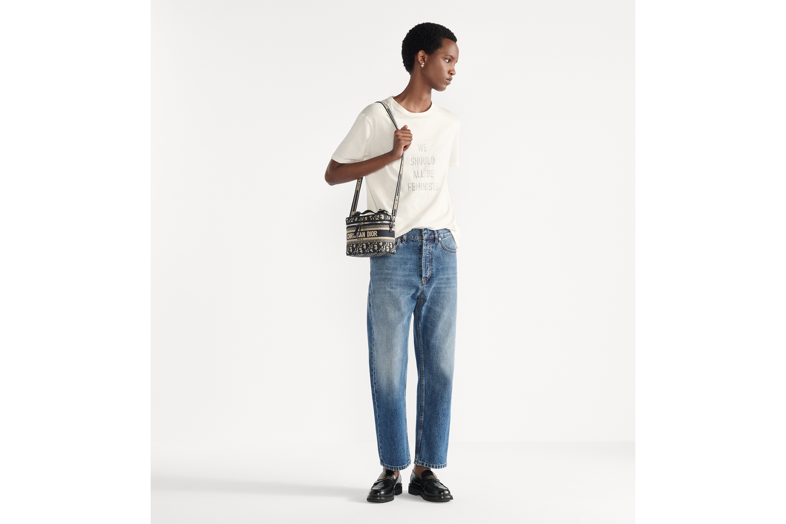 look_image_alt_prefix 小号 DiorTravel Vanity 手袋（附肩带） 蓝色 Oblique 印花面料 E01