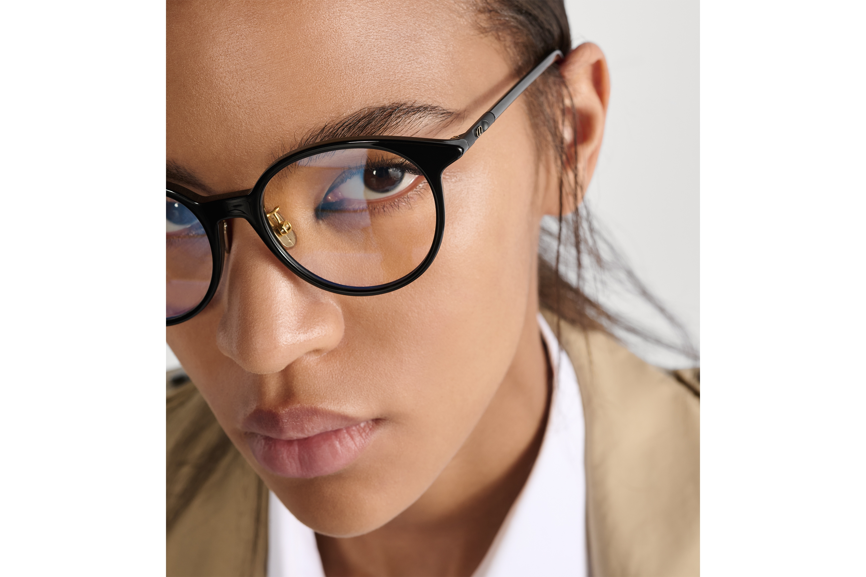 MiniCD R5F 太阳眼镜 黑色圆形镜框防蓝光镜片 E07