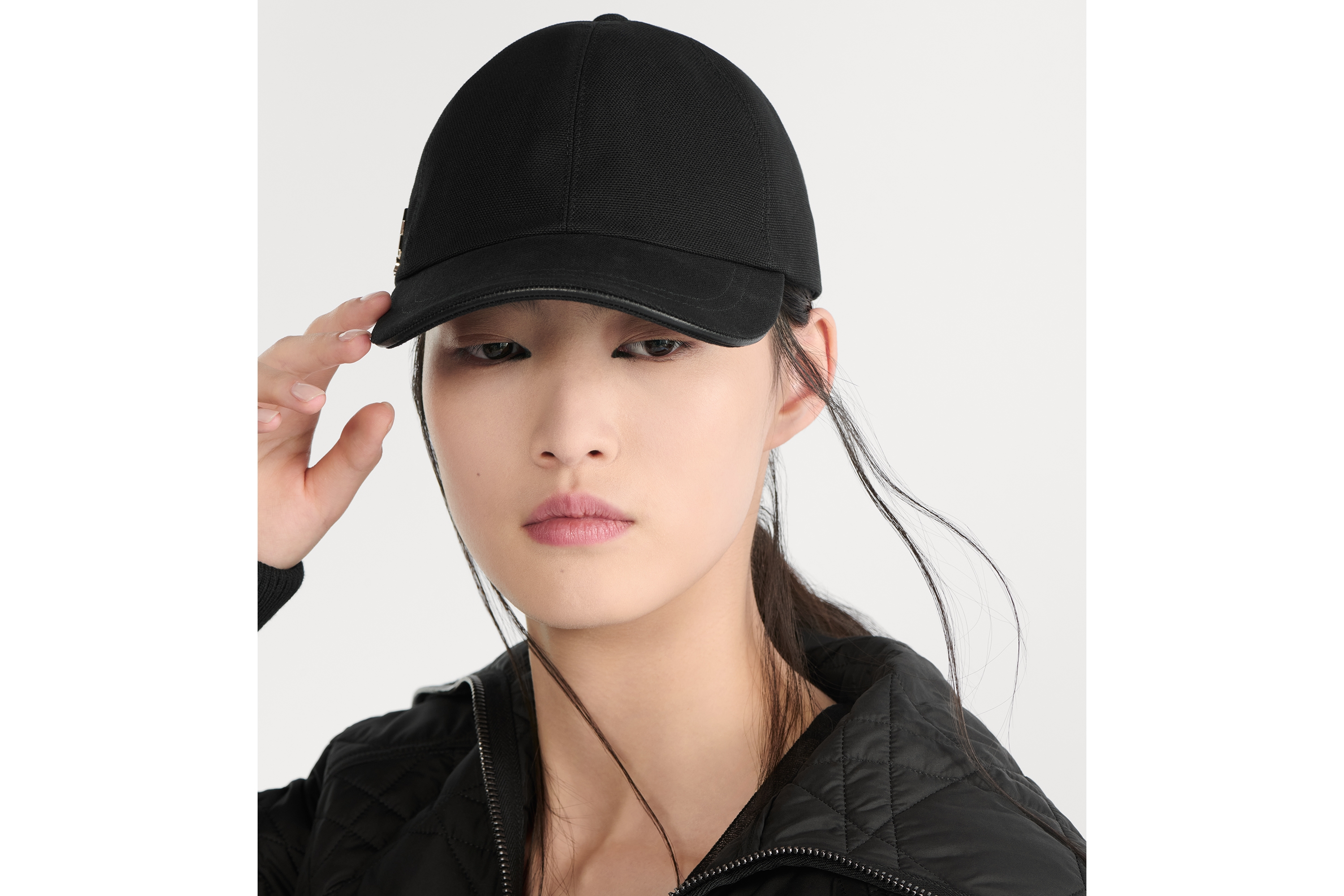 D-Player 帽子 黑色棉质帆布面料 E07
