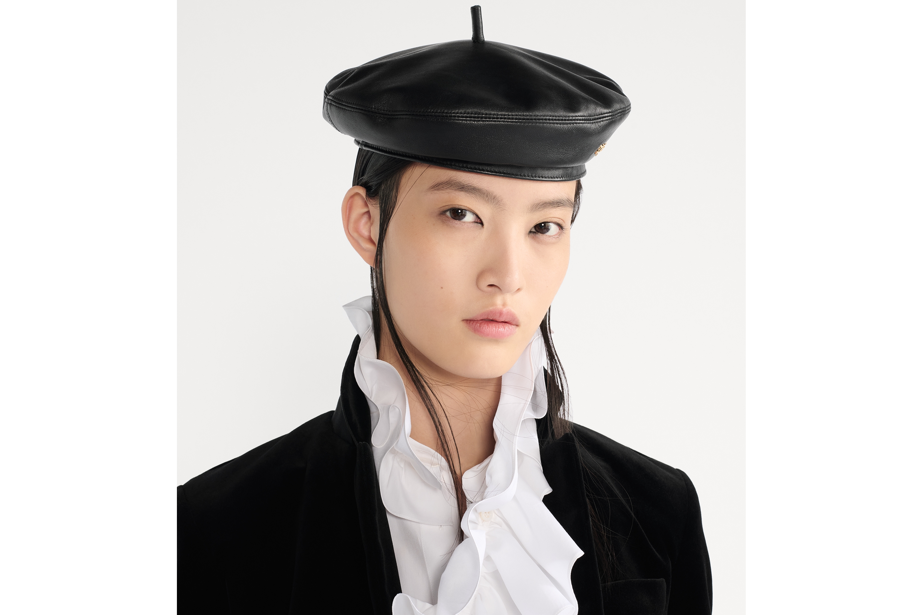 Dior Arty 贝雷帽黑色羊皮革| DIOR