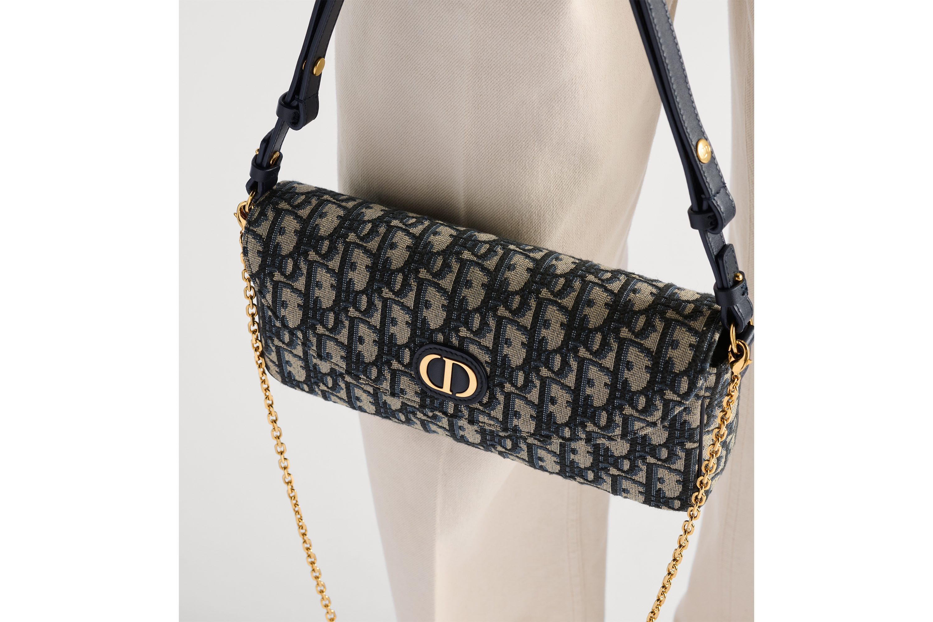 look_image_alt_prefix 30 Montaigne D-Vine 链条手袋 蓝色 Oblique 印花面料 E17