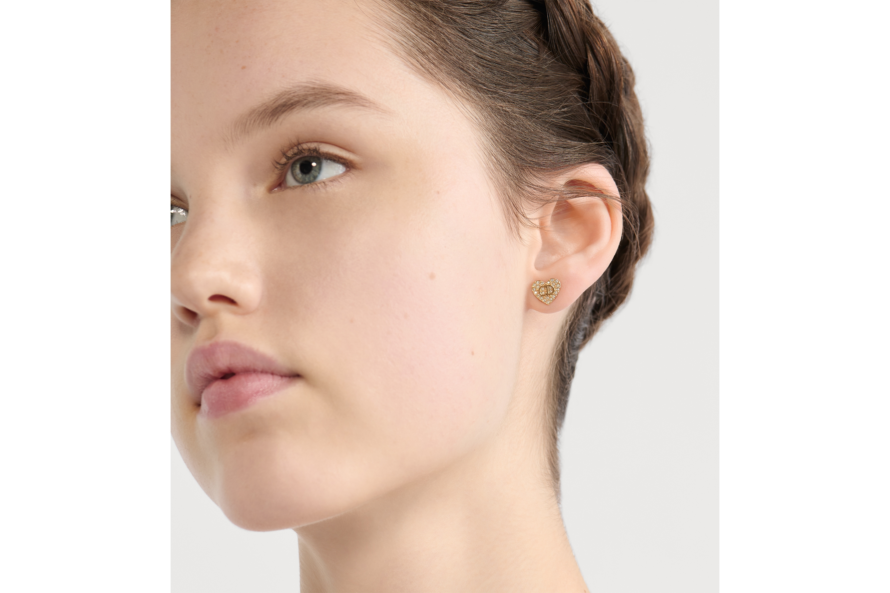 look_image_alt_prefix Clair D Lune 耳钉 金色饰面金属和银色调晶体装饰 E07