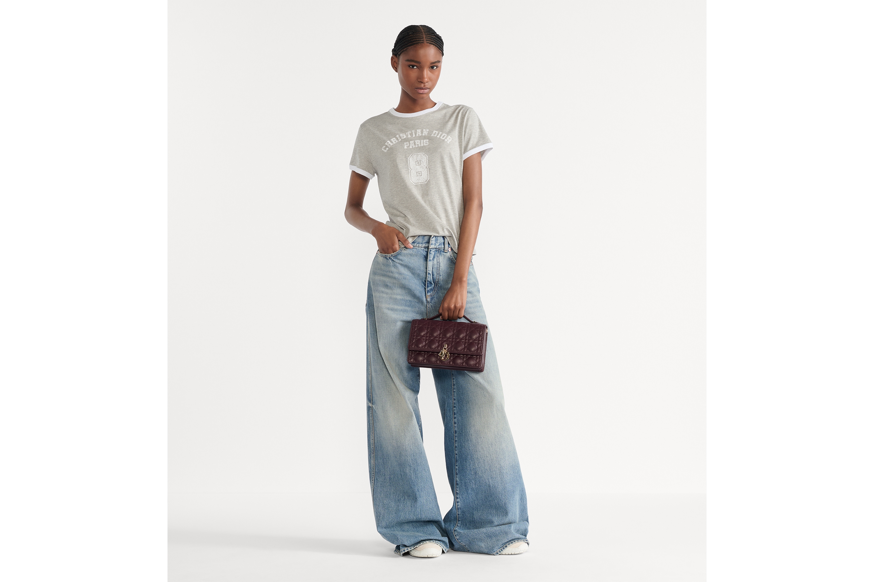 T 恤 灰色和白色棉质平纹针织面料 E01