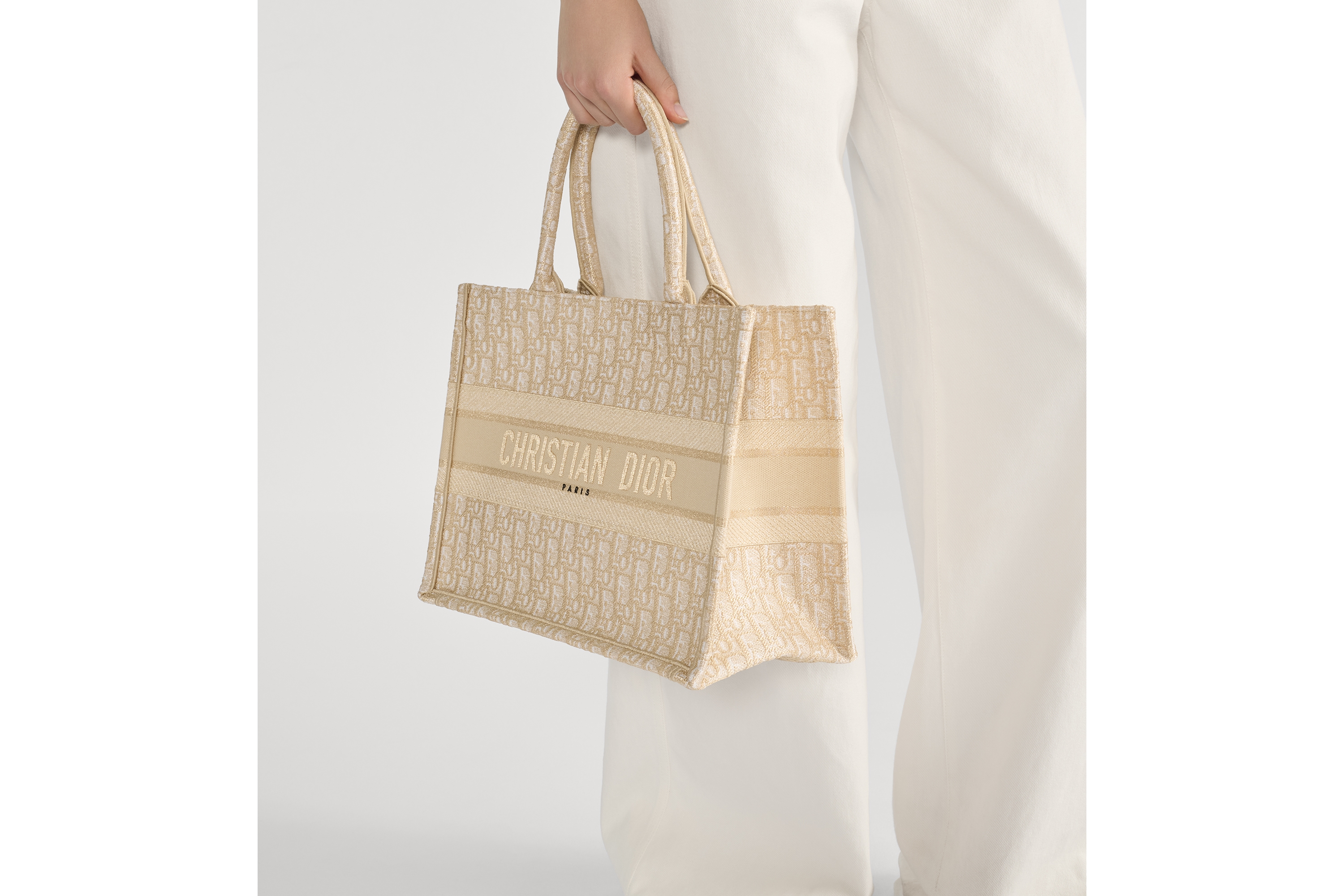 中号 Book Tote 手袋 金色调 Oblique 印花（36 x 27.5 x 16.5 厘米） E11