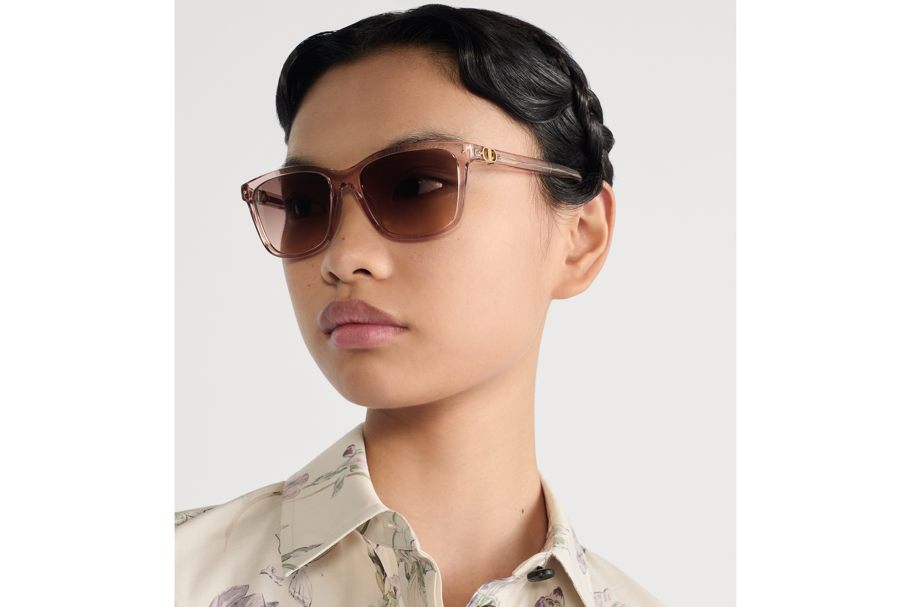 Petit CD S2F 太阳眼镜 粉色半透明正方形镜框 E07