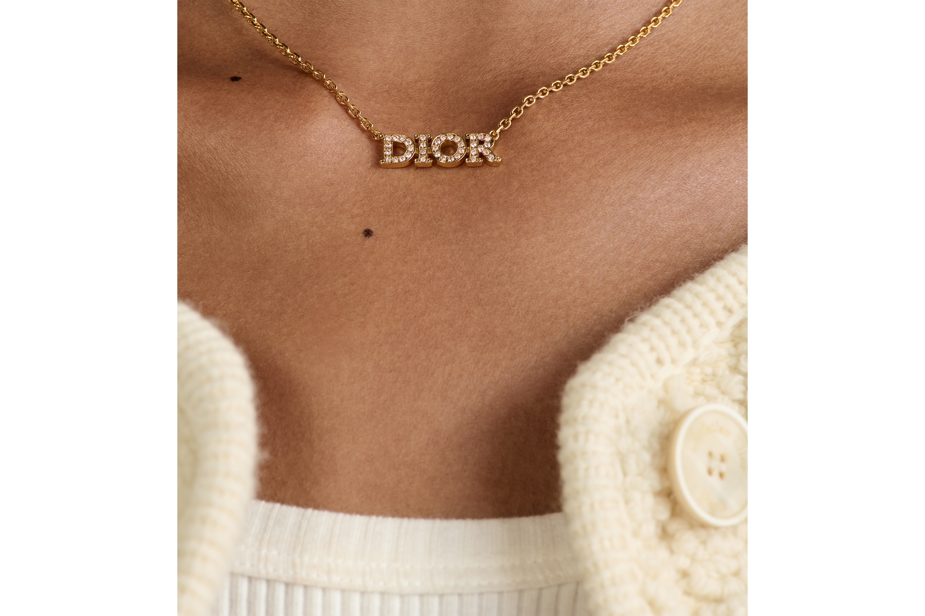 look_image_alt_prefix Dio(r)evolution 项链 金色饰面金属和银色调晶体装饰 E12