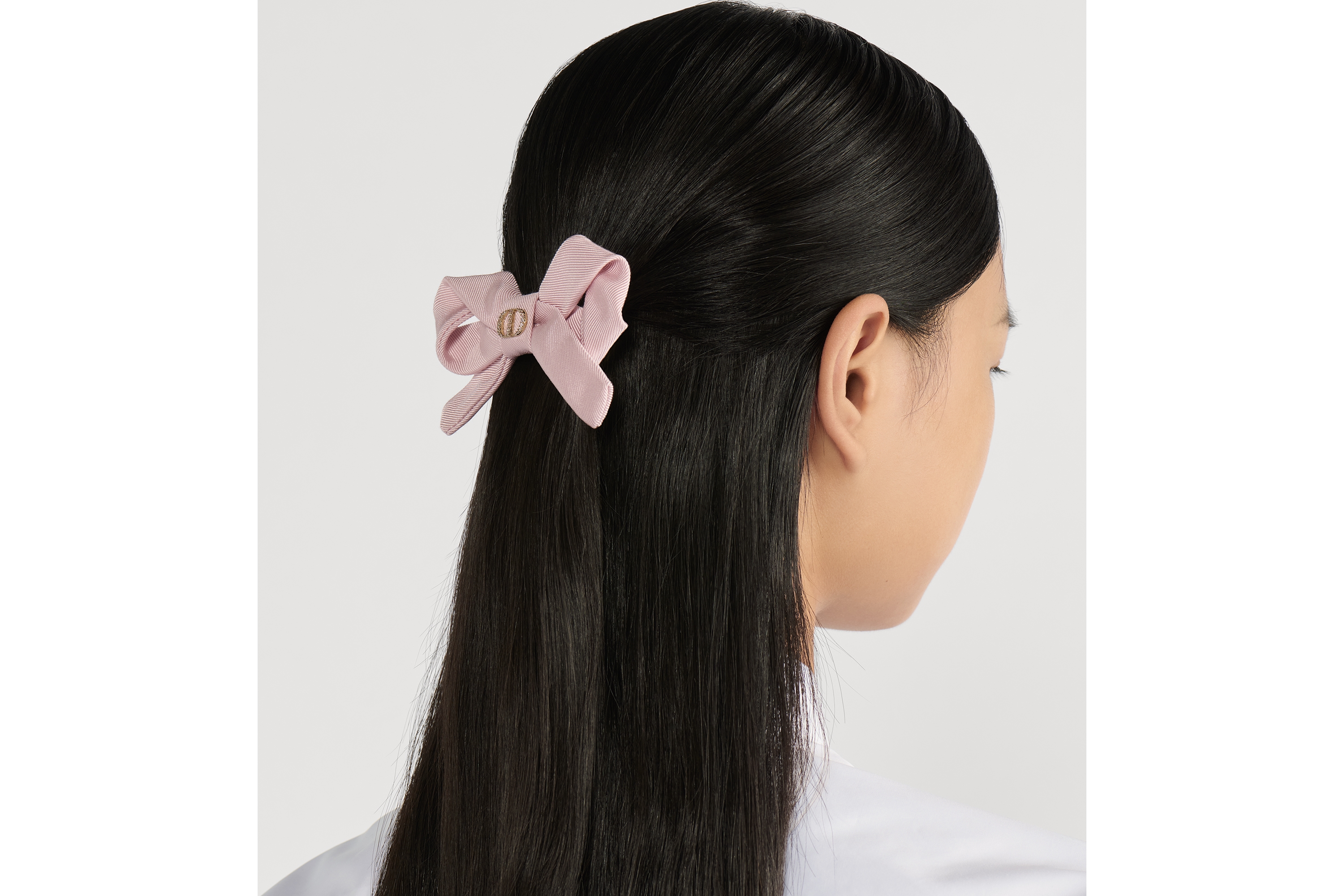 Diorissimo 发夹 淡粉色罗缎效果科技面料 E09