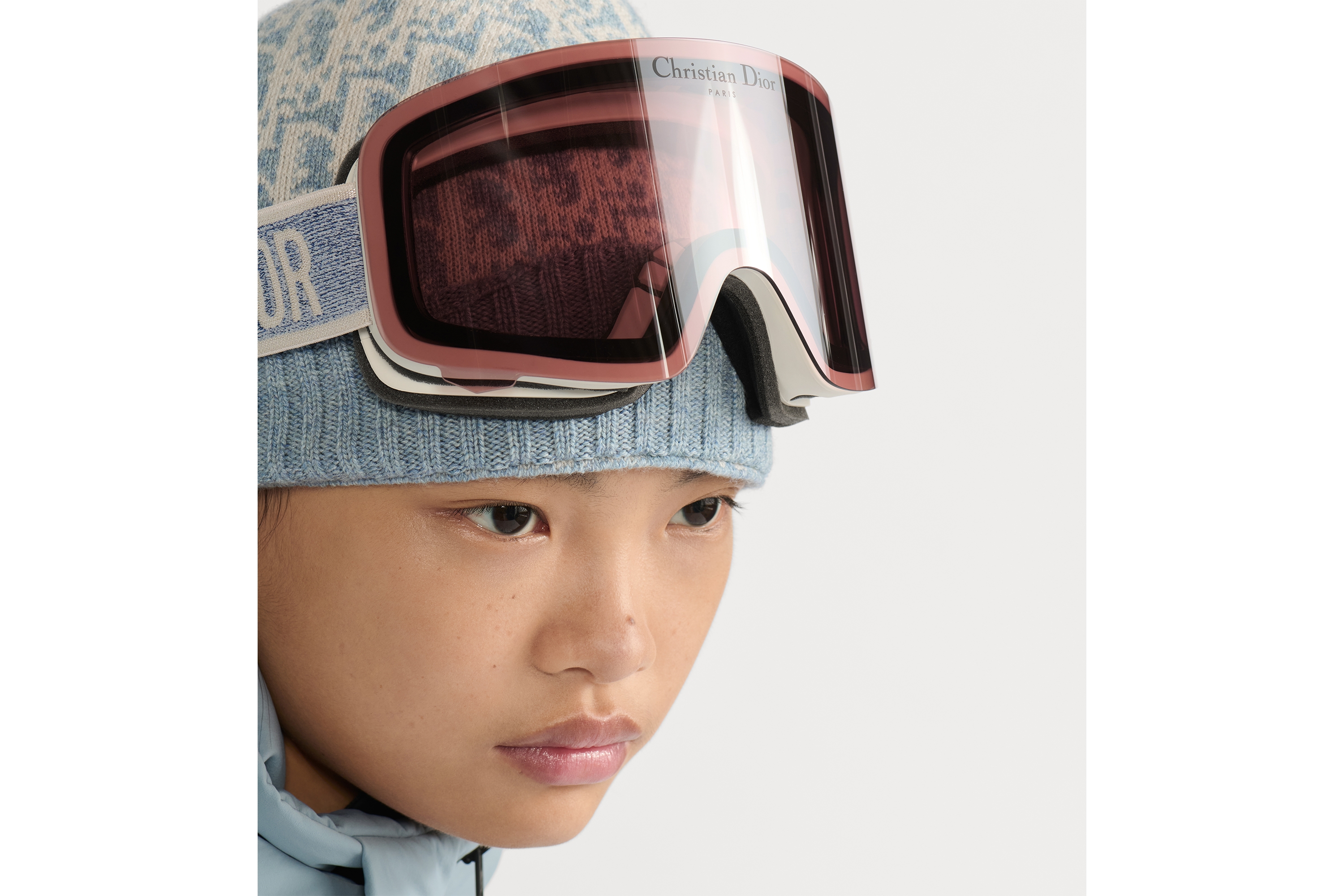 DiorAlps M3U 滑雪眼罩 哑光白色镜框 E08