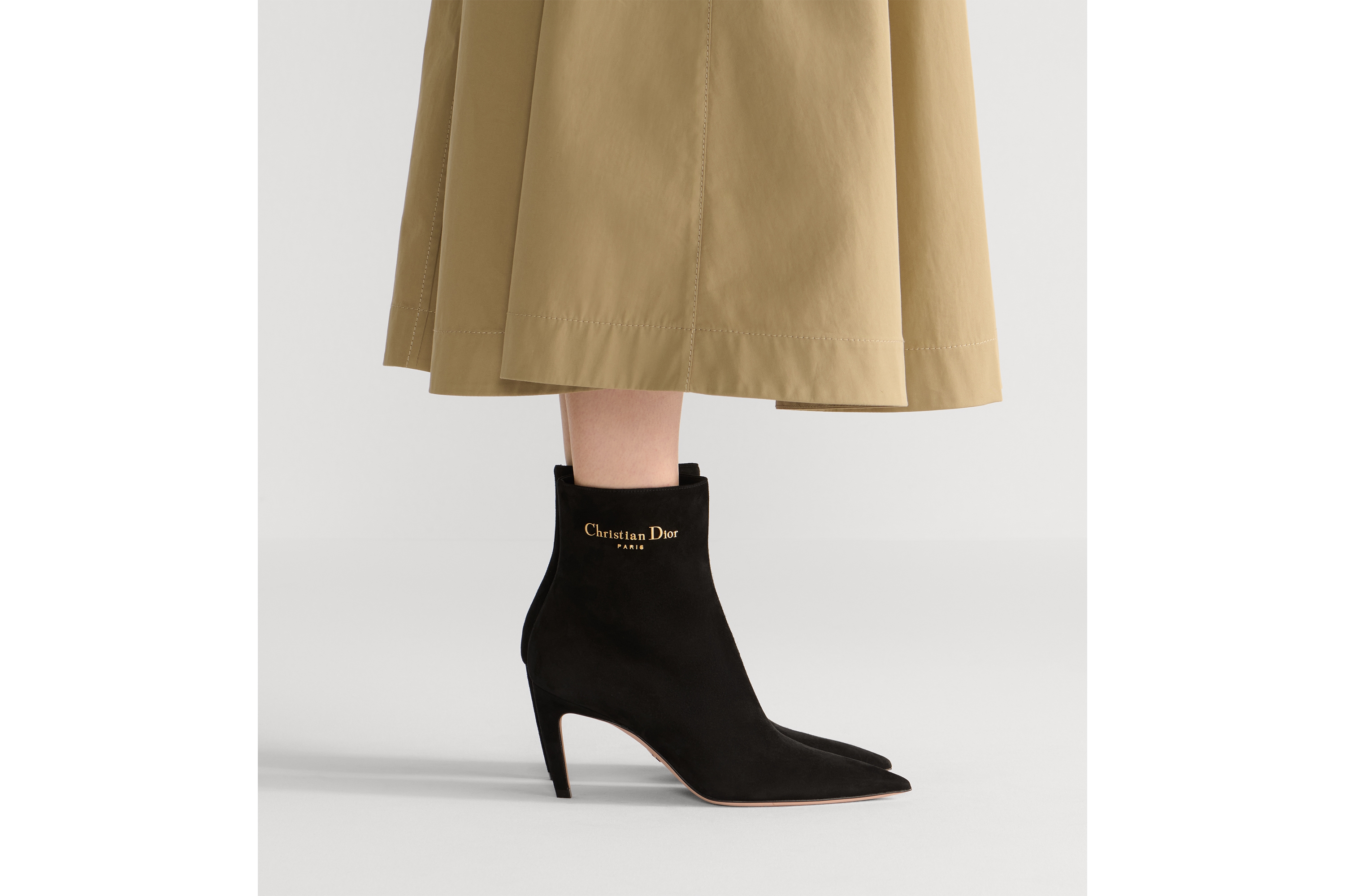 My Dior 带跟及踝靴 黑色绒面羊皮革 E15