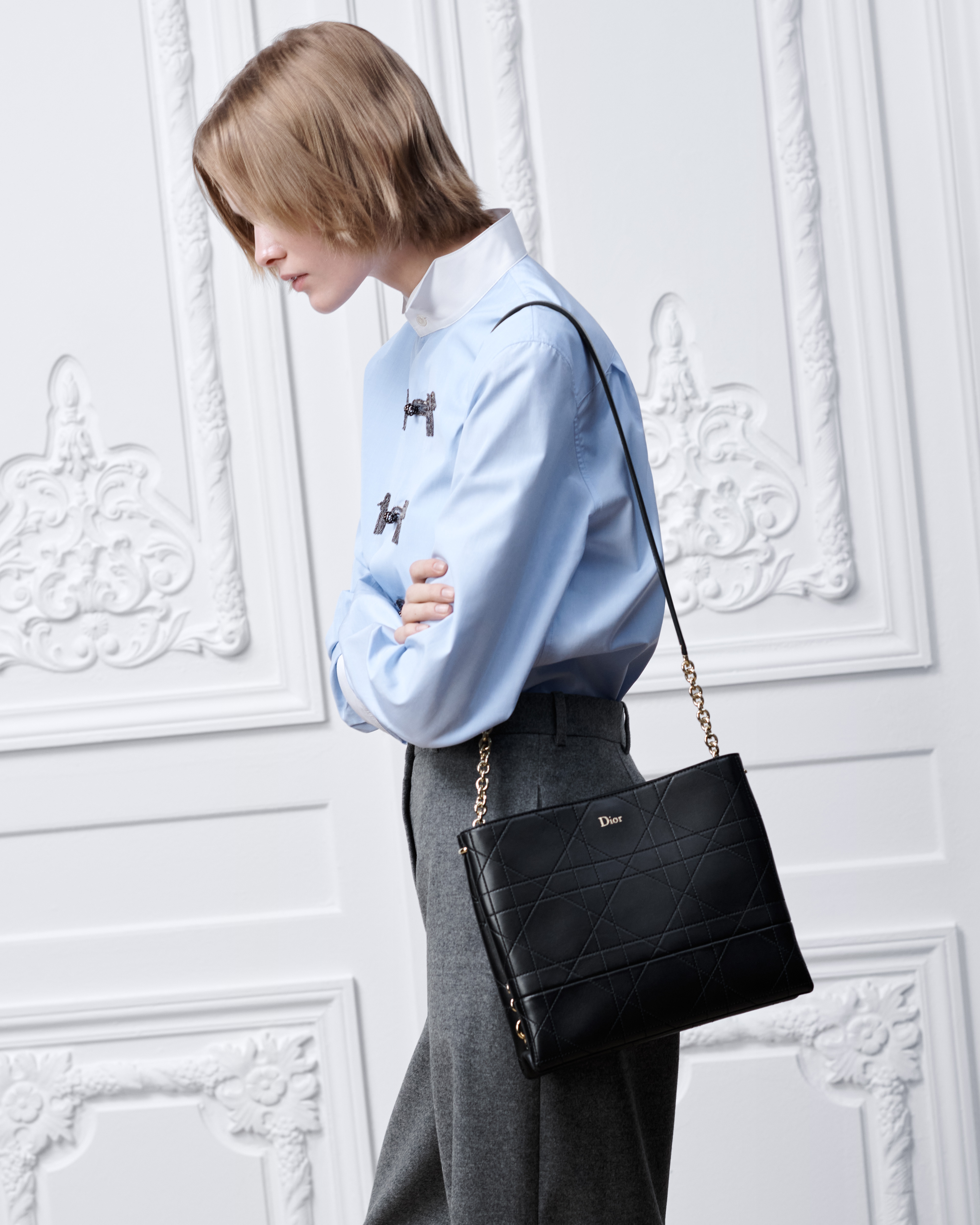 look_image_alt_prefix Dior Trianon 链条手袋 黑色羊皮革扁平超大藤格纹 E05