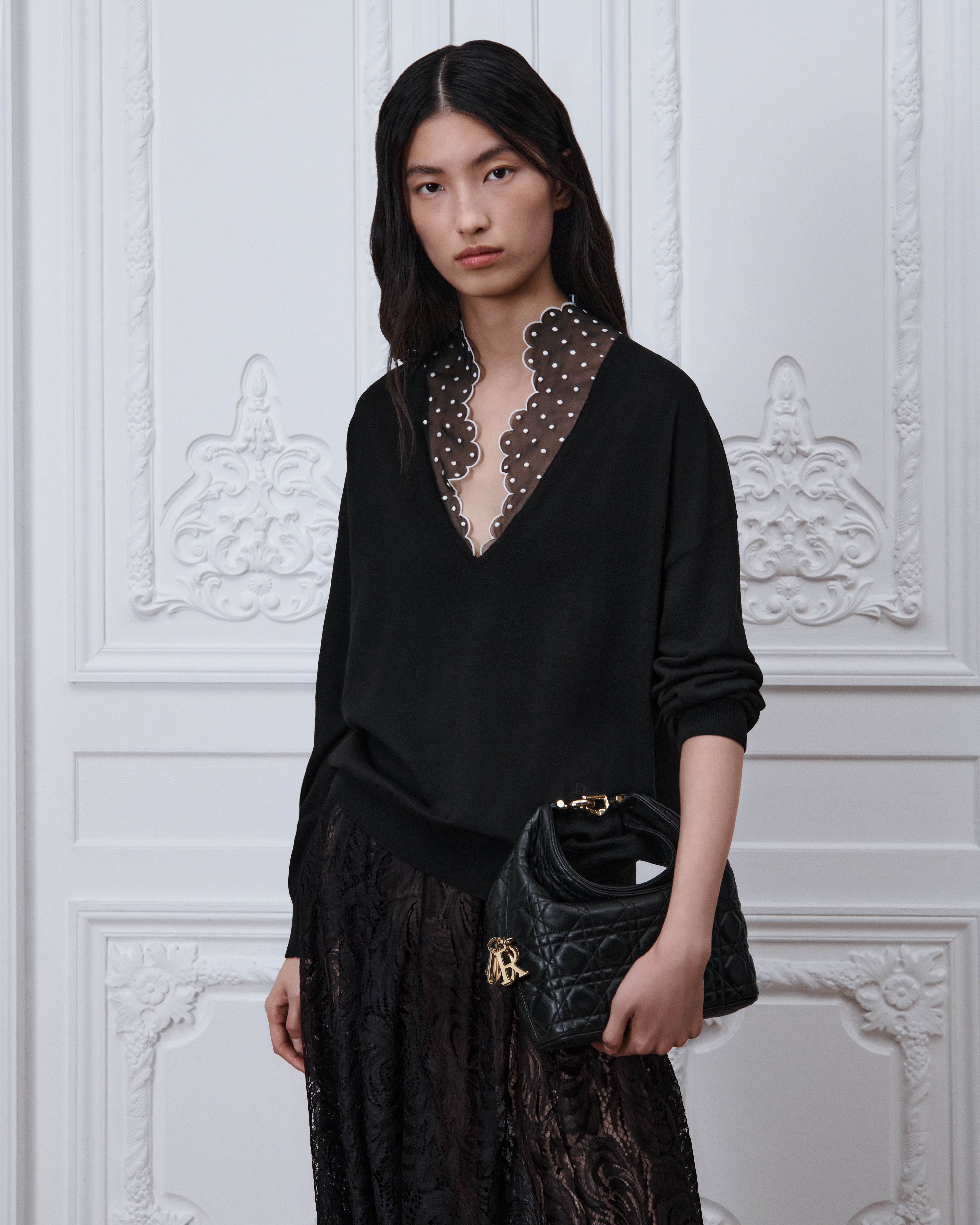 小号Dior Toujours Hobo 手袋黑色羊皮革藤格纹| DIOR CN