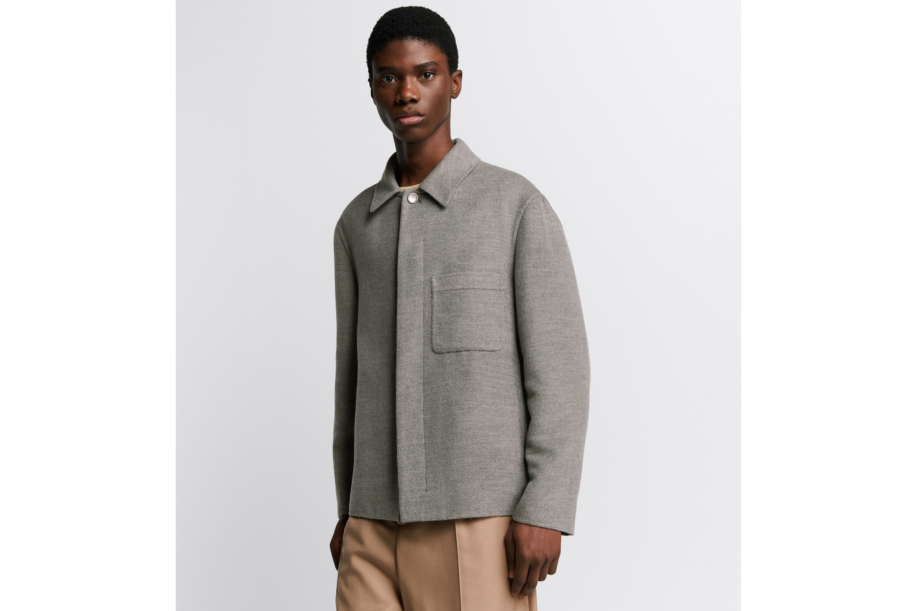 look_image_alt_prefix Dior Icons 工装夹克 灰色双面绵羊毛混纺面料 E01