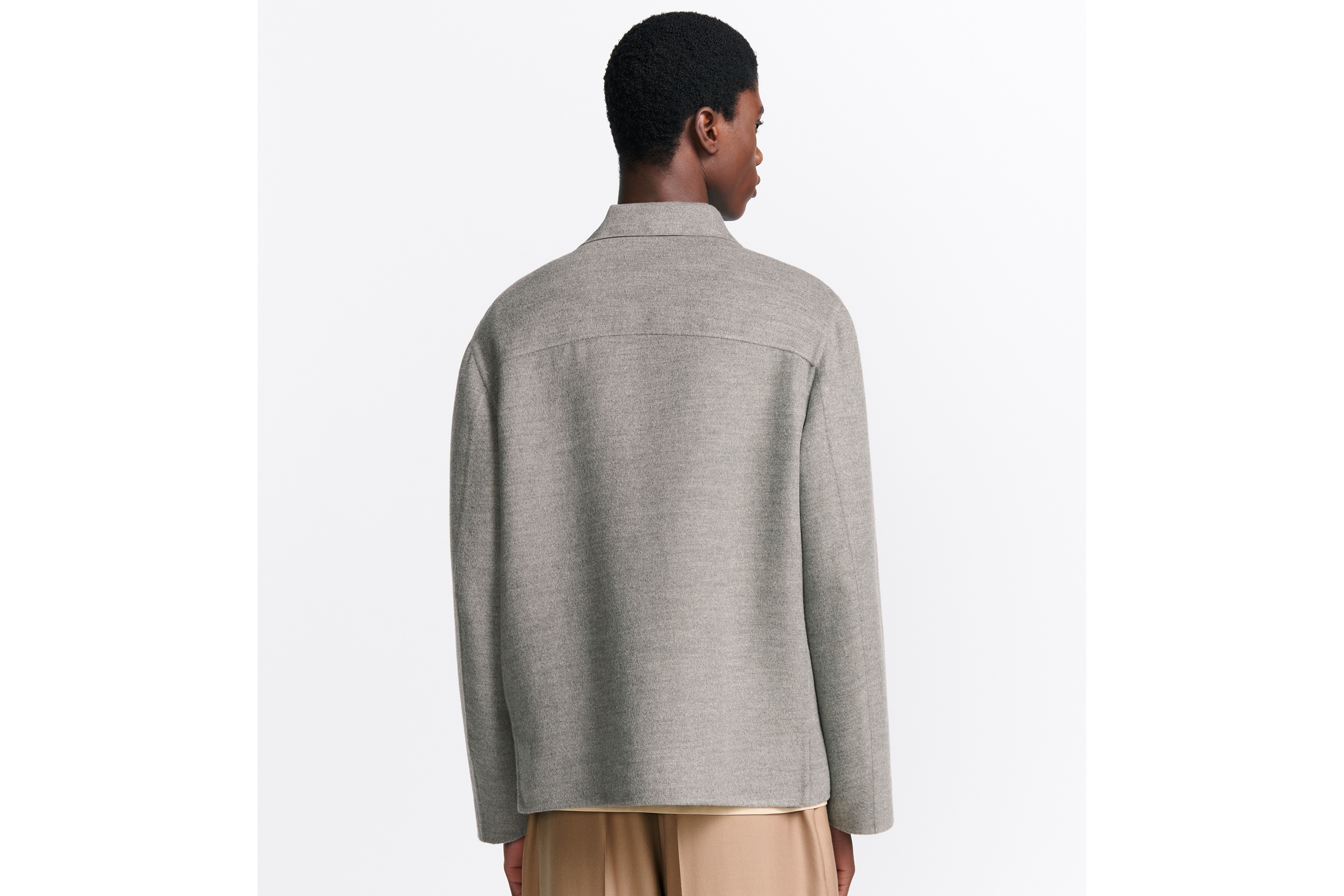 look_image_alt_prefix Dior Icons 工装夹克 灰色双面绵羊毛混纺面料 E03