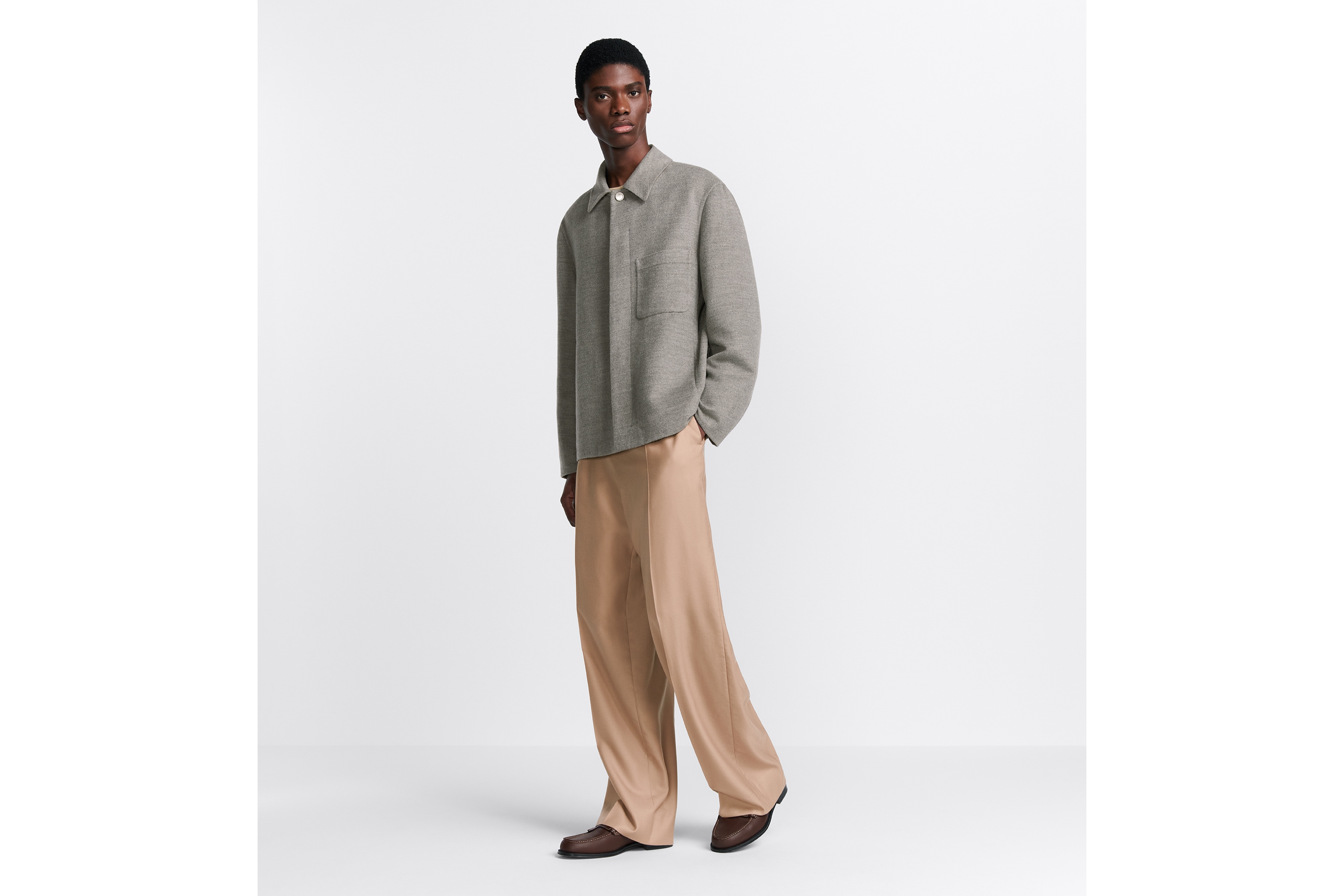 look_image_alt_prefix Dior Icons 工装夹克 灰色双面绵羊毛混纺面料 E05