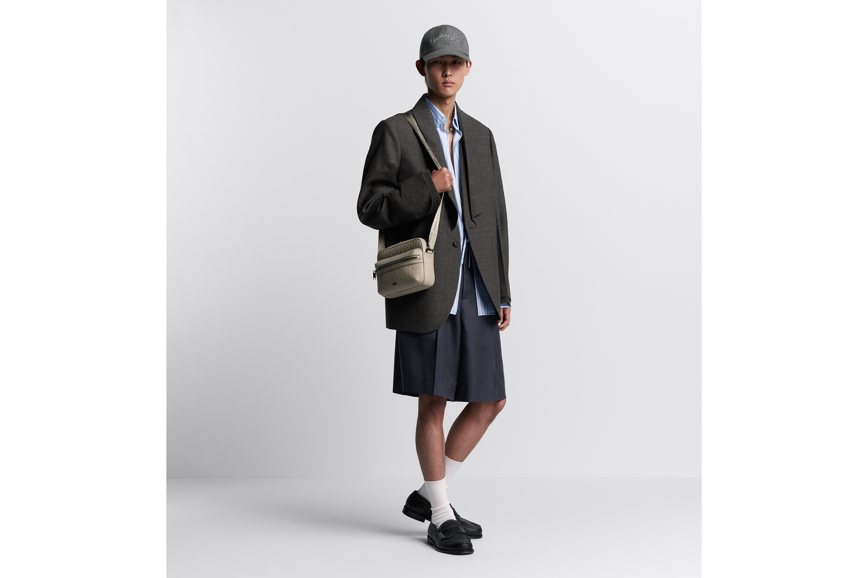 look_image_alt_prefix Rider 2.0 拉链式信使包 米色 Dior Gravity 印花效果皮革和米色粒面牛皮革 E21