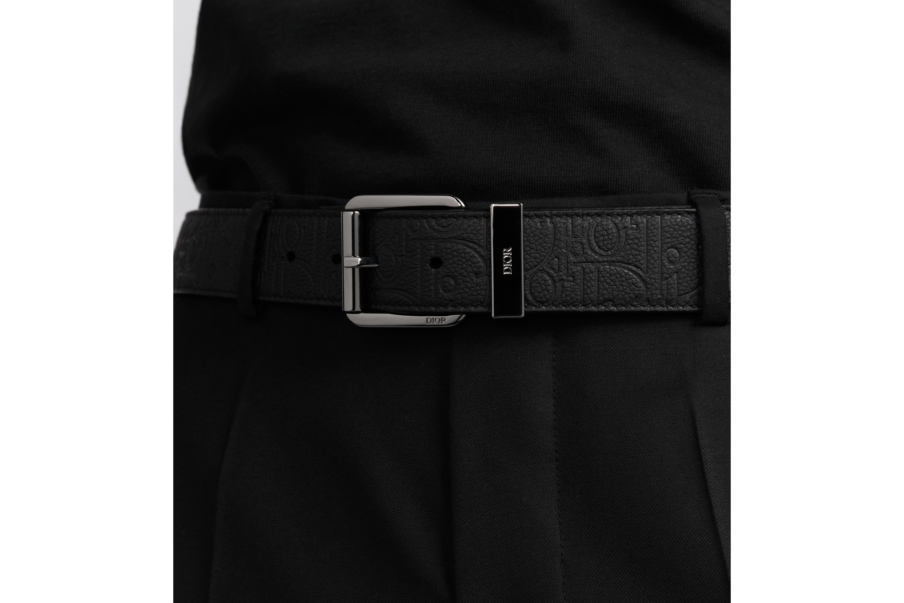 腰带 35 毫米黑色 Dior Gravity 印花效果皮革 E45