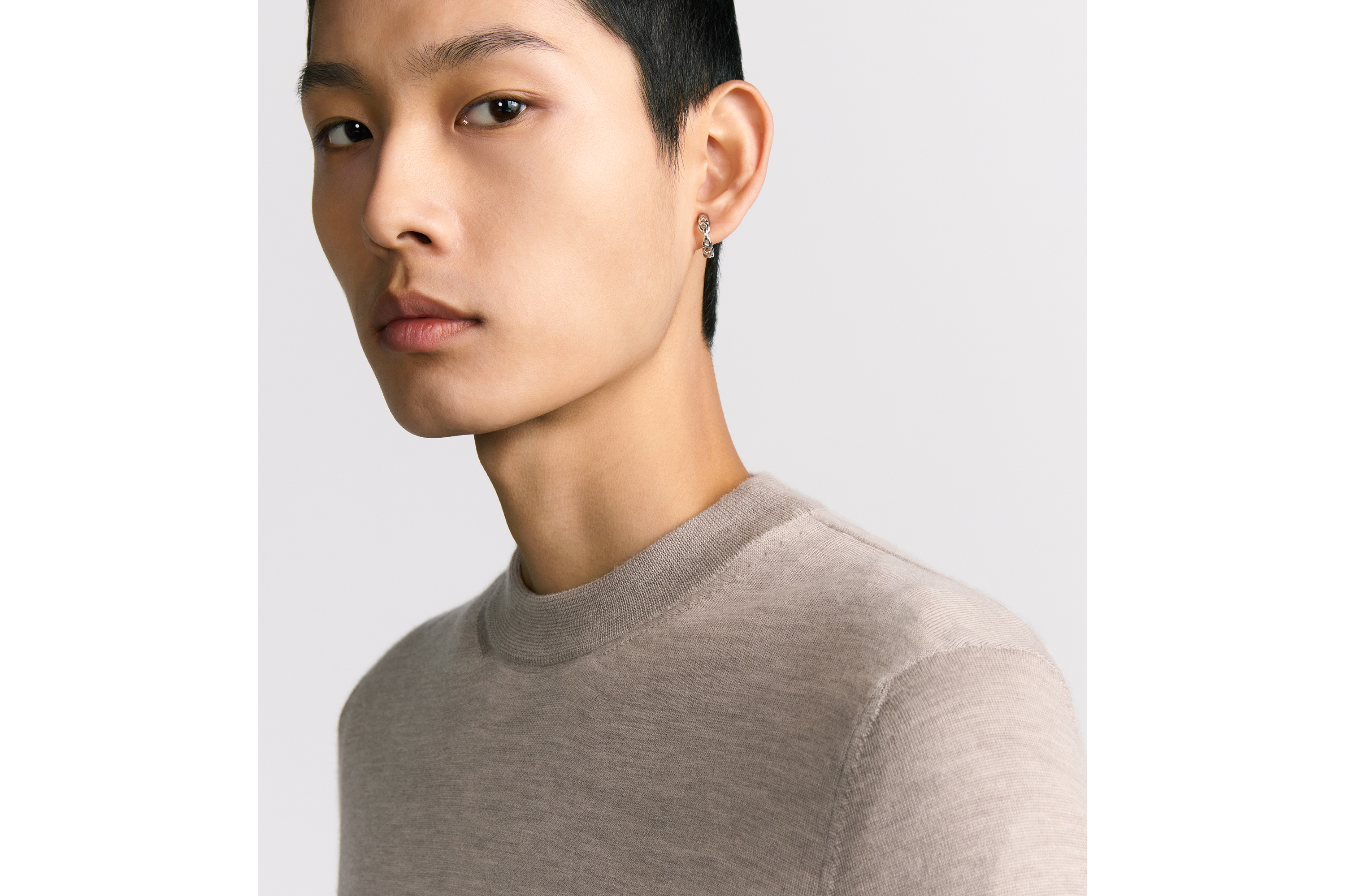 look_image_alt_prefix 圆领毛衫 米色山羊绒平纹针织面料 CD Icon 刺绣 E10