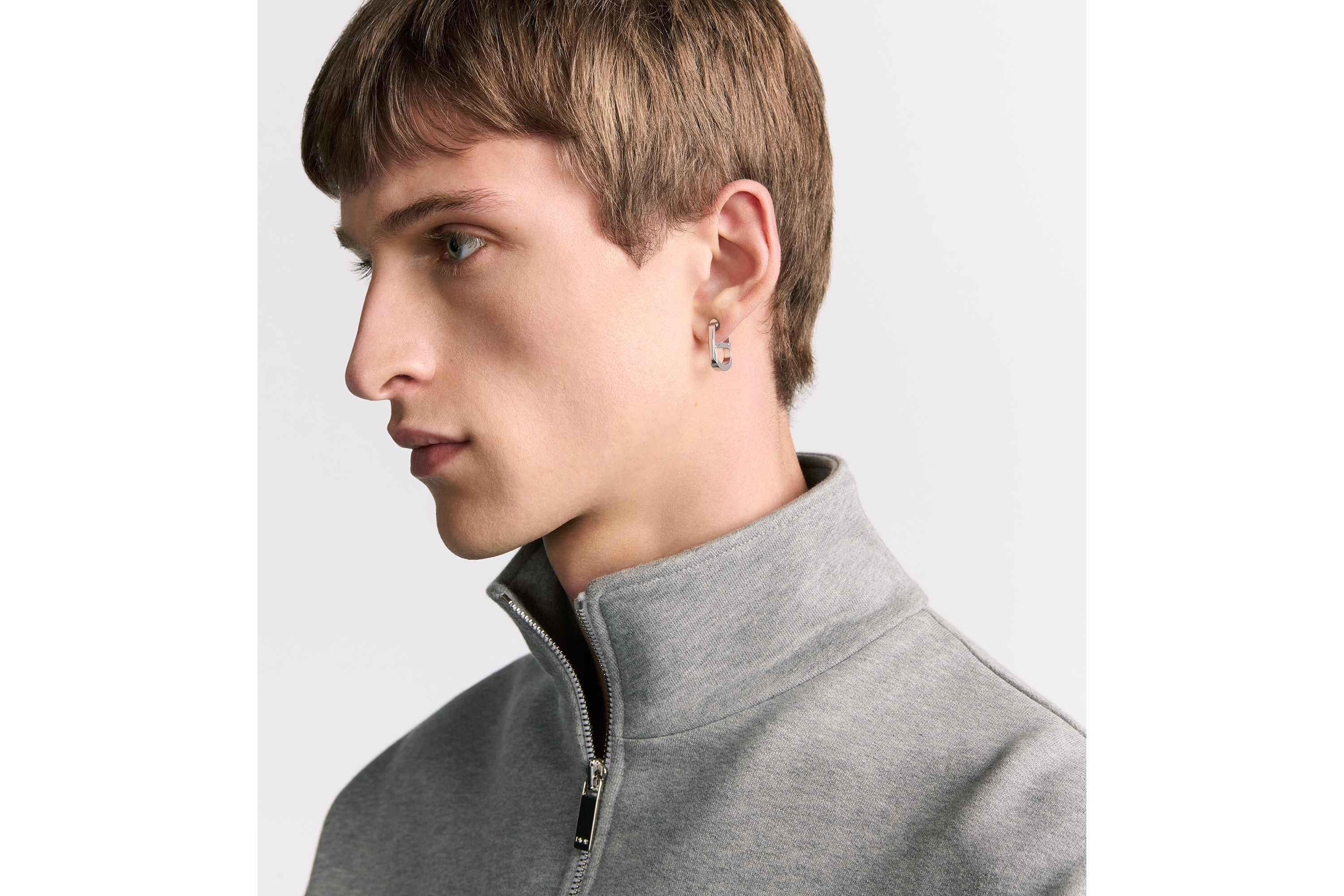 Dior Oblique 耳环套装 银色饰面黄铜 E39