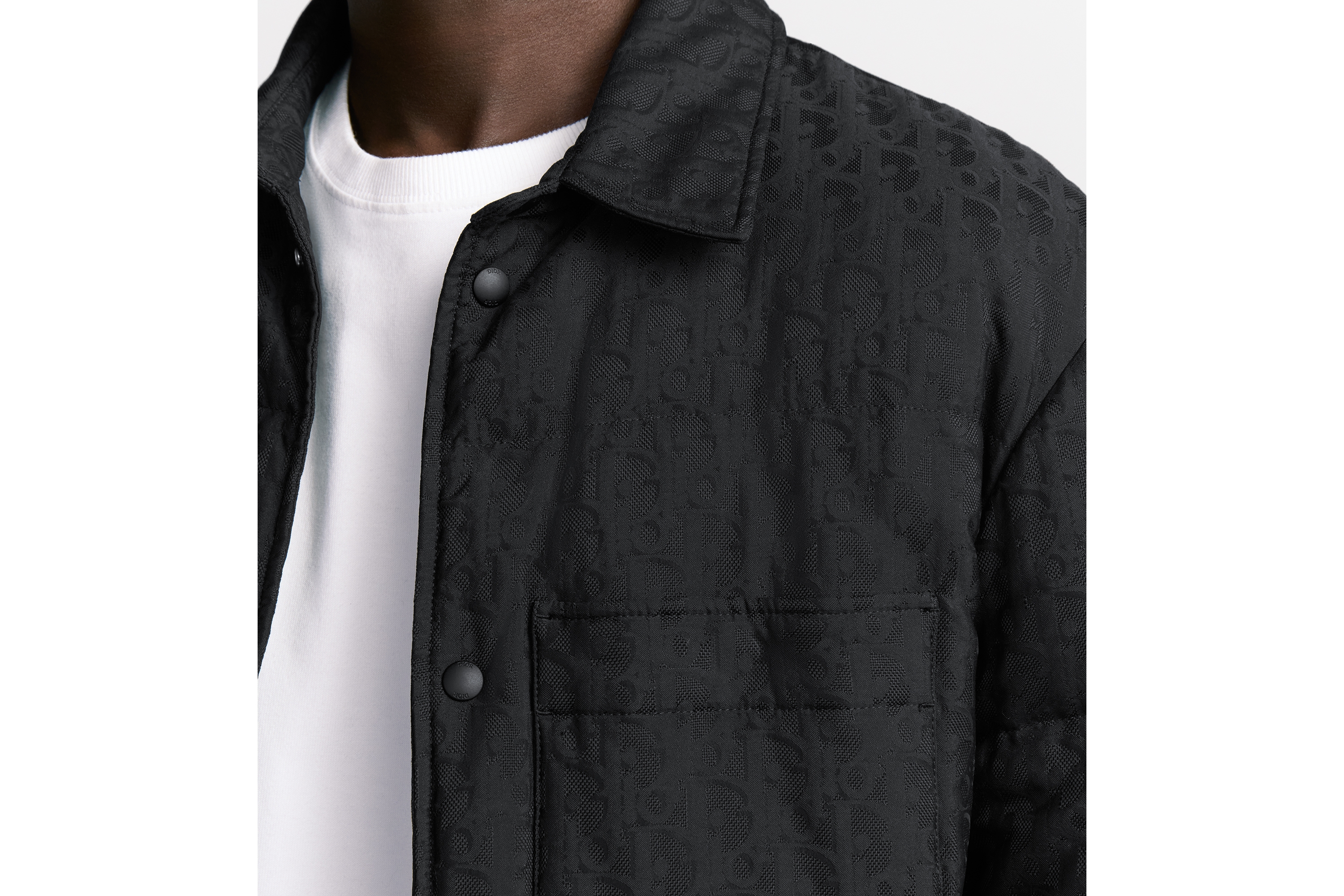 look_image_alt_prefix 外套衬衫 黑色提花科技面料 Oblique 印花 E04