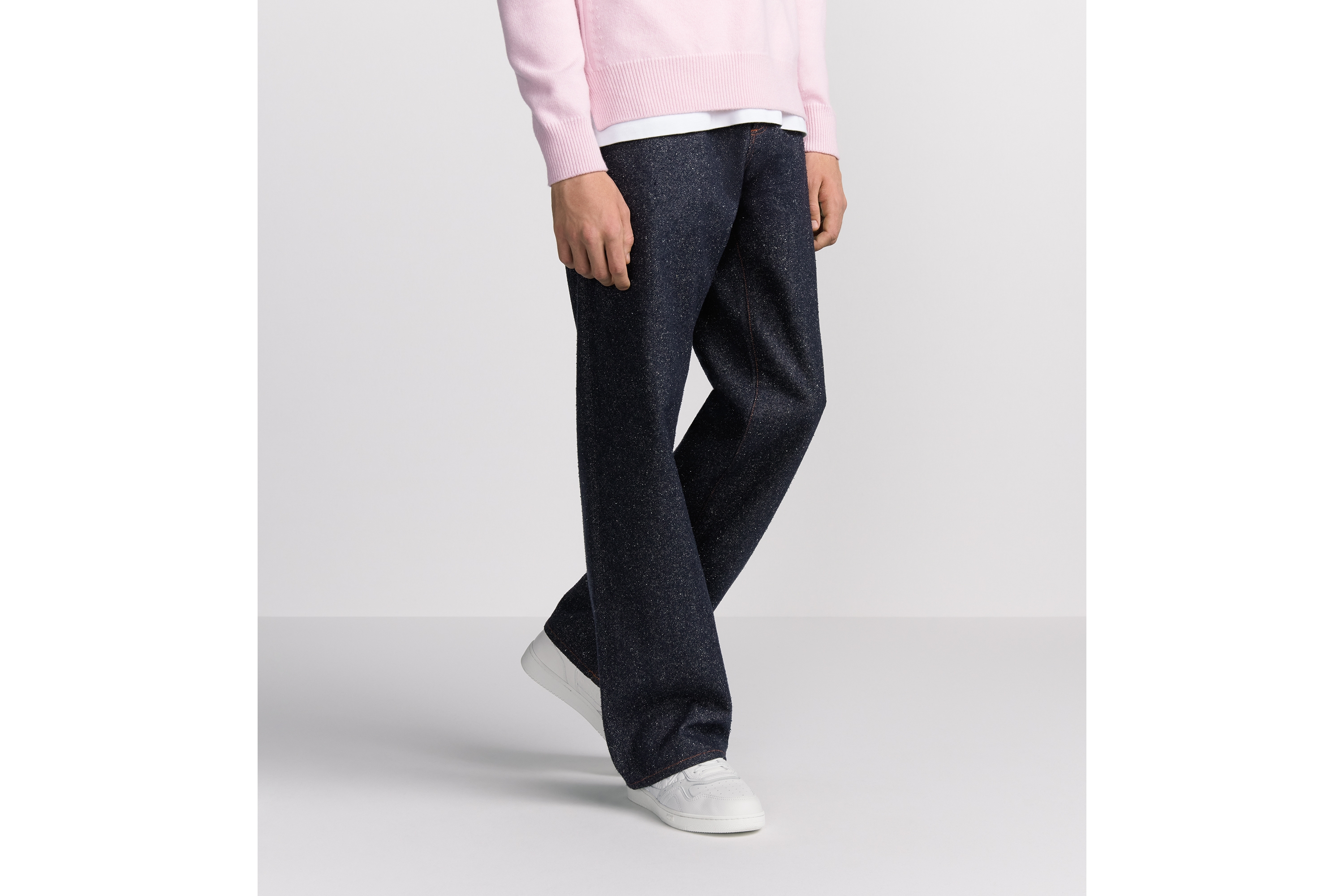 Dior Icons 经典长款牛仔裤 海军蓝色桑蚕丝斜纹面料 E13