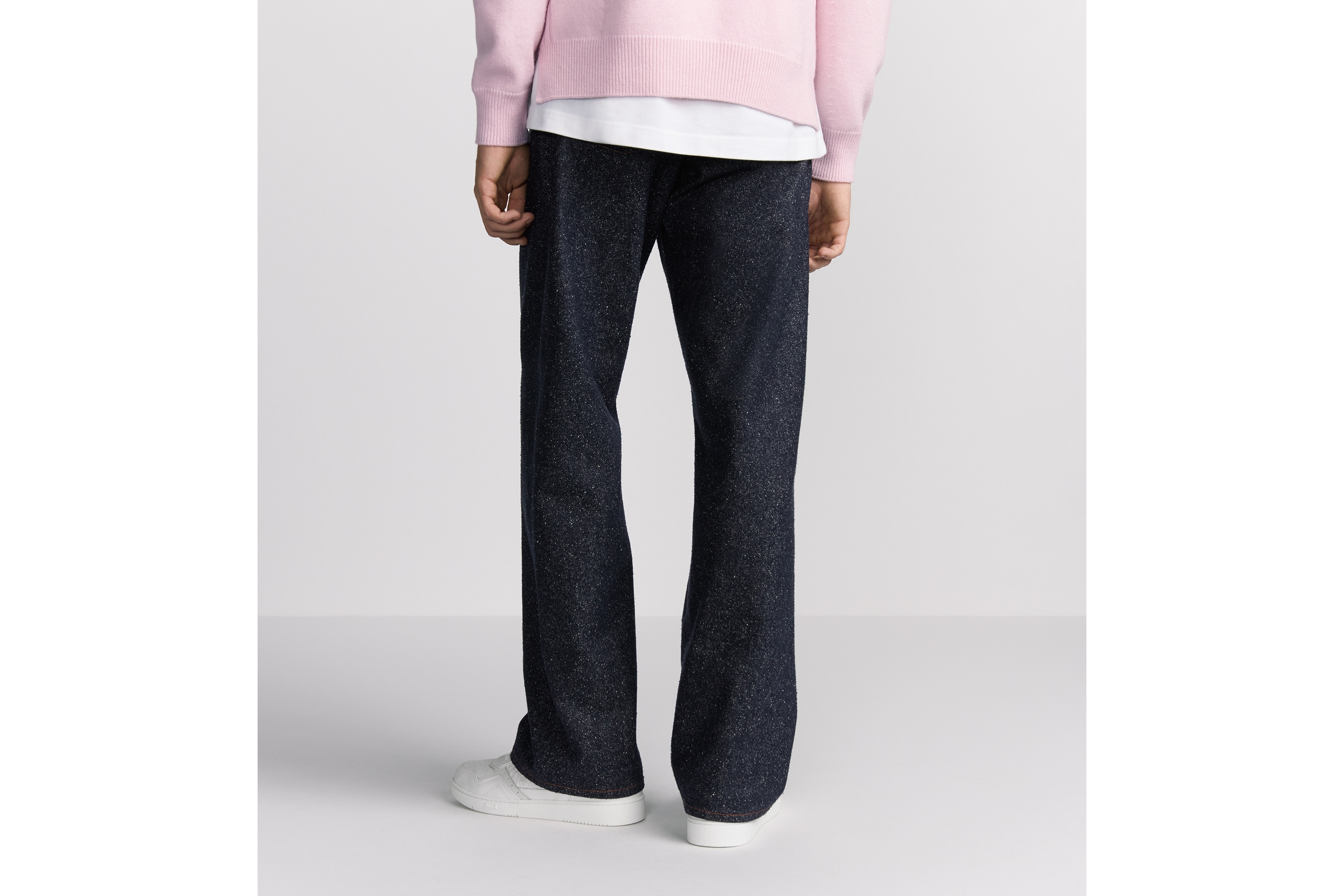 Dior Icons 经典长款牛仔裤 海军蓝色桑蚕丝斜纹面料 E15