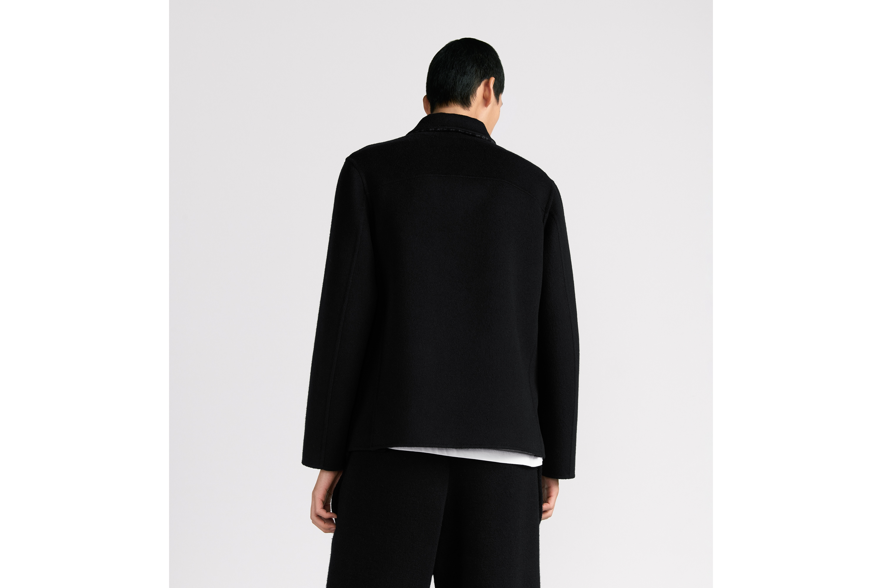 Dior Icons 工装夹克 黑色双面绵羊毛和山羊绒混纺面料 E03