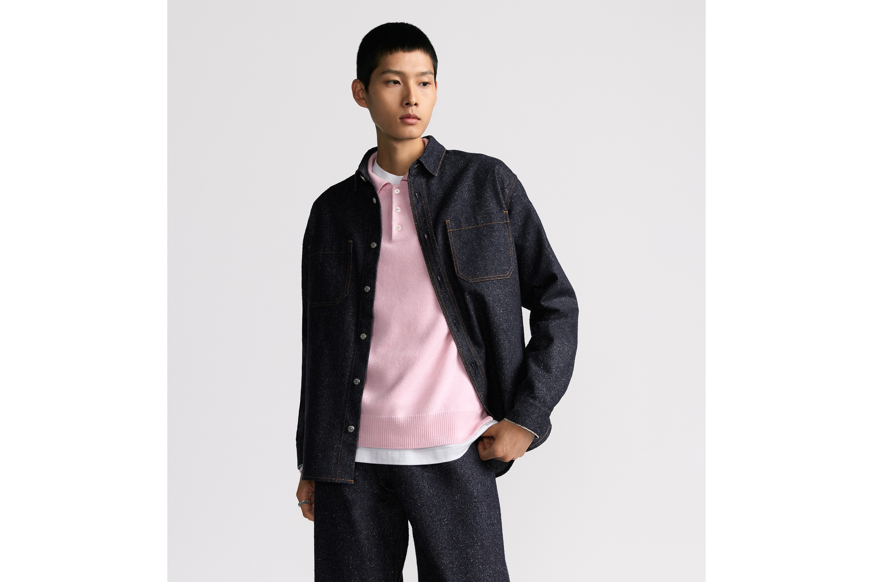 look_image_alt_prefix Dior Icons 外套衬衫 海军蓝色桑蚕丝斜纹面料 E01