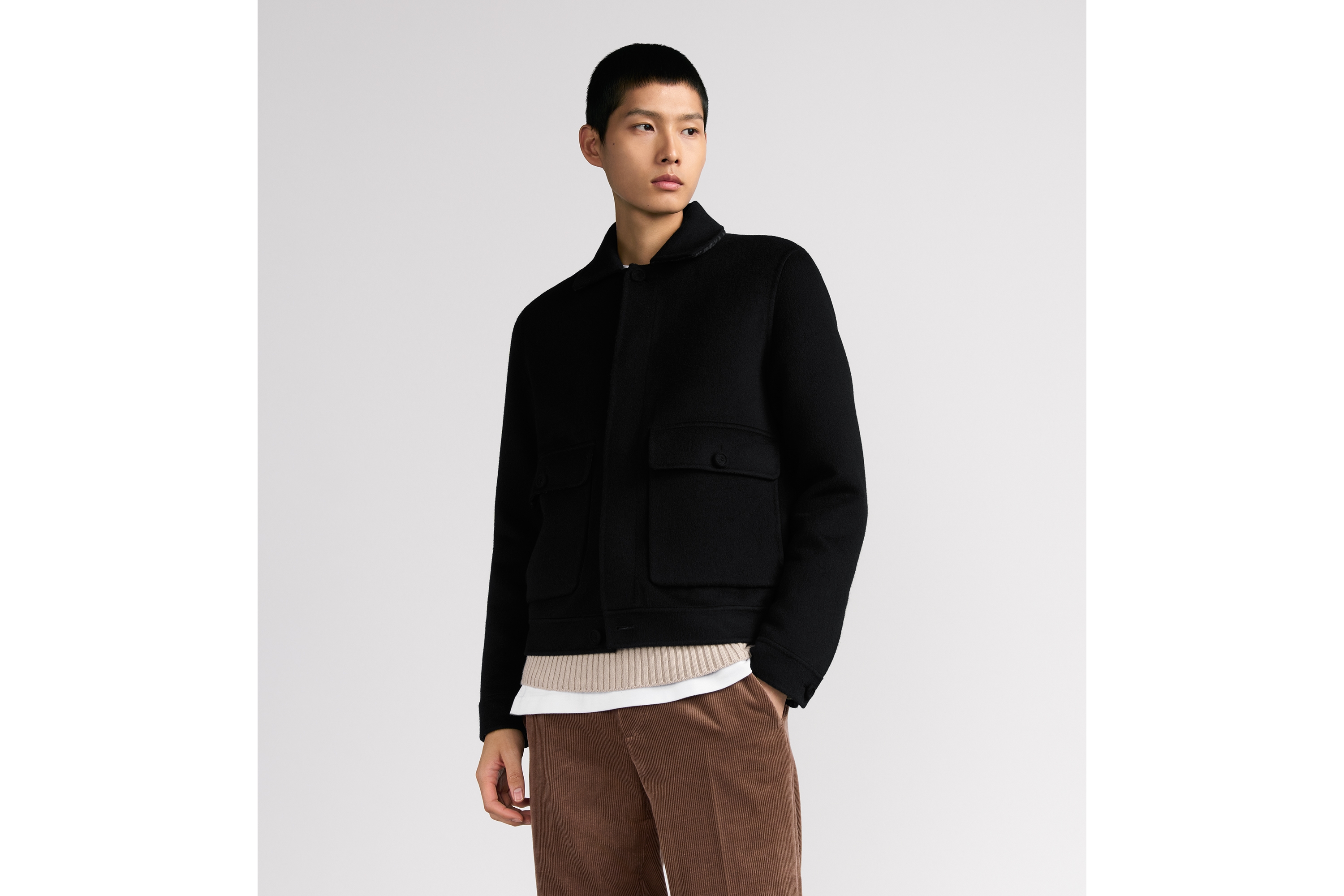 look_image_alt_prefix Dior Icons 单西 黑色双面绵羊毛和山羊绒混纺面料 E01