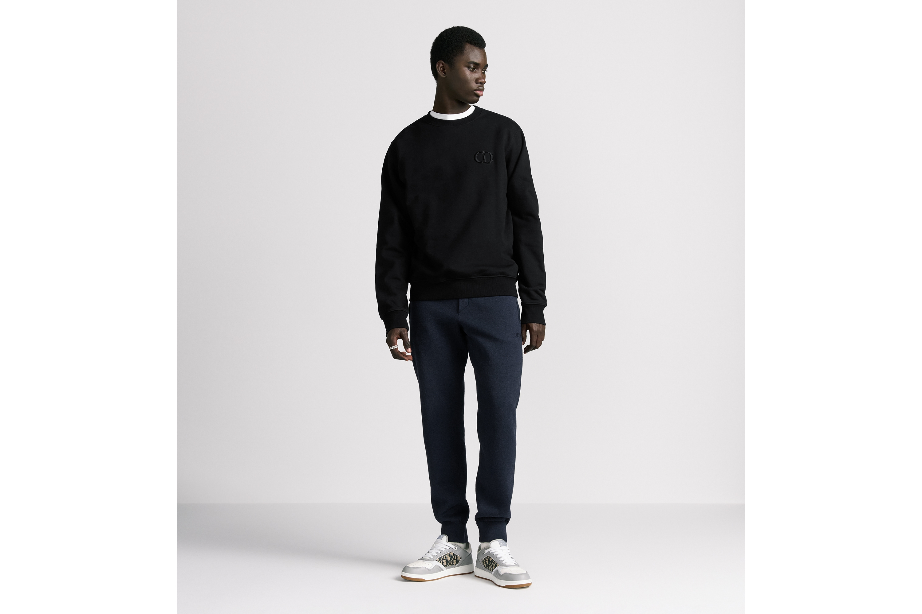 卫衣 黑色棉质起绒面料 CD Icon 刺绣 E08