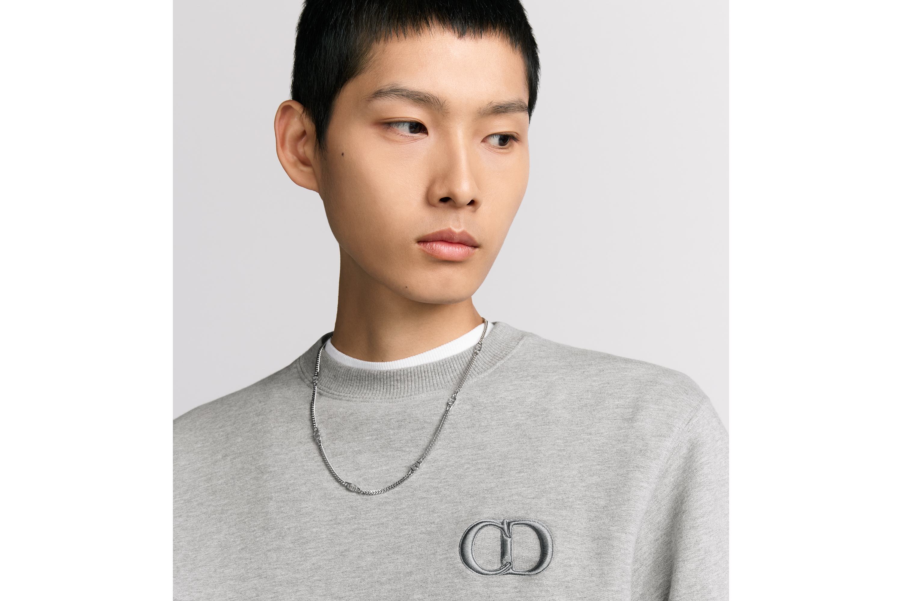 look_image_alt_prefix 卫衣 灰色棉质起绒面料 CD Icon 刺绣 E10