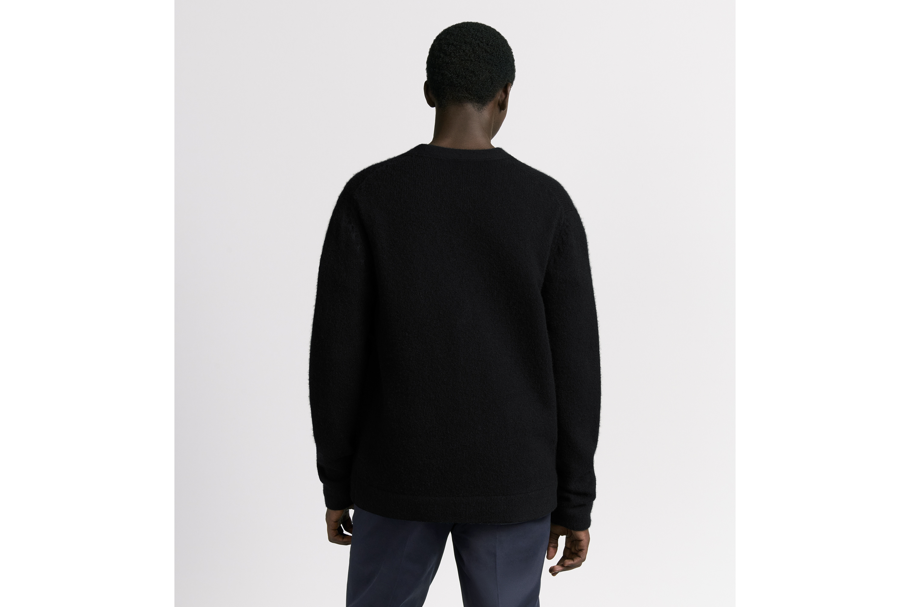 开衫 黑色山羊绒平纹针织面料 Christian Dior Couture 标志 E09